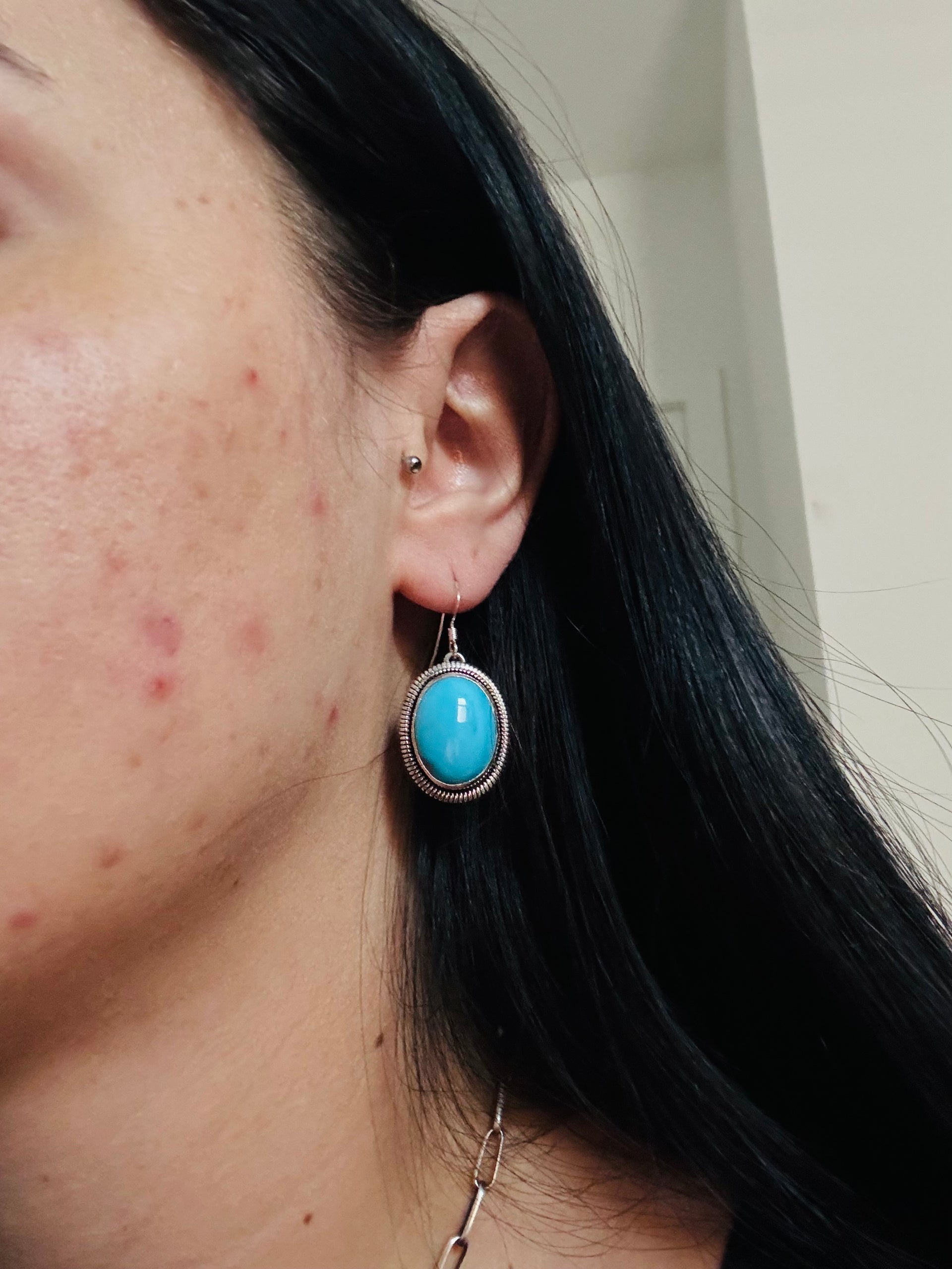 Wydelle Billie Kingman Turquoise & Sterling Silver Dangle Earrings