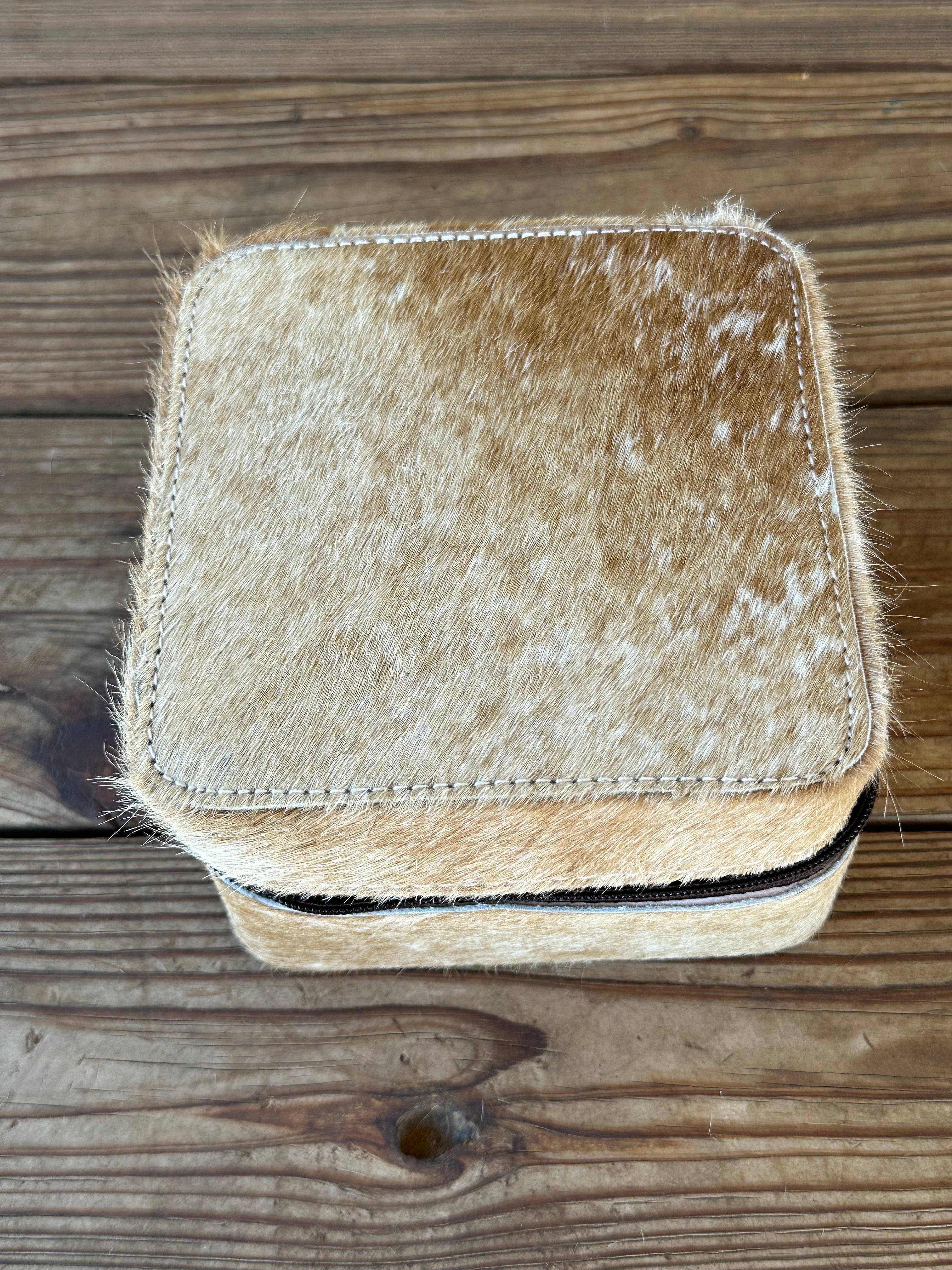 Genuine Leather Cowhide Jewelry Box