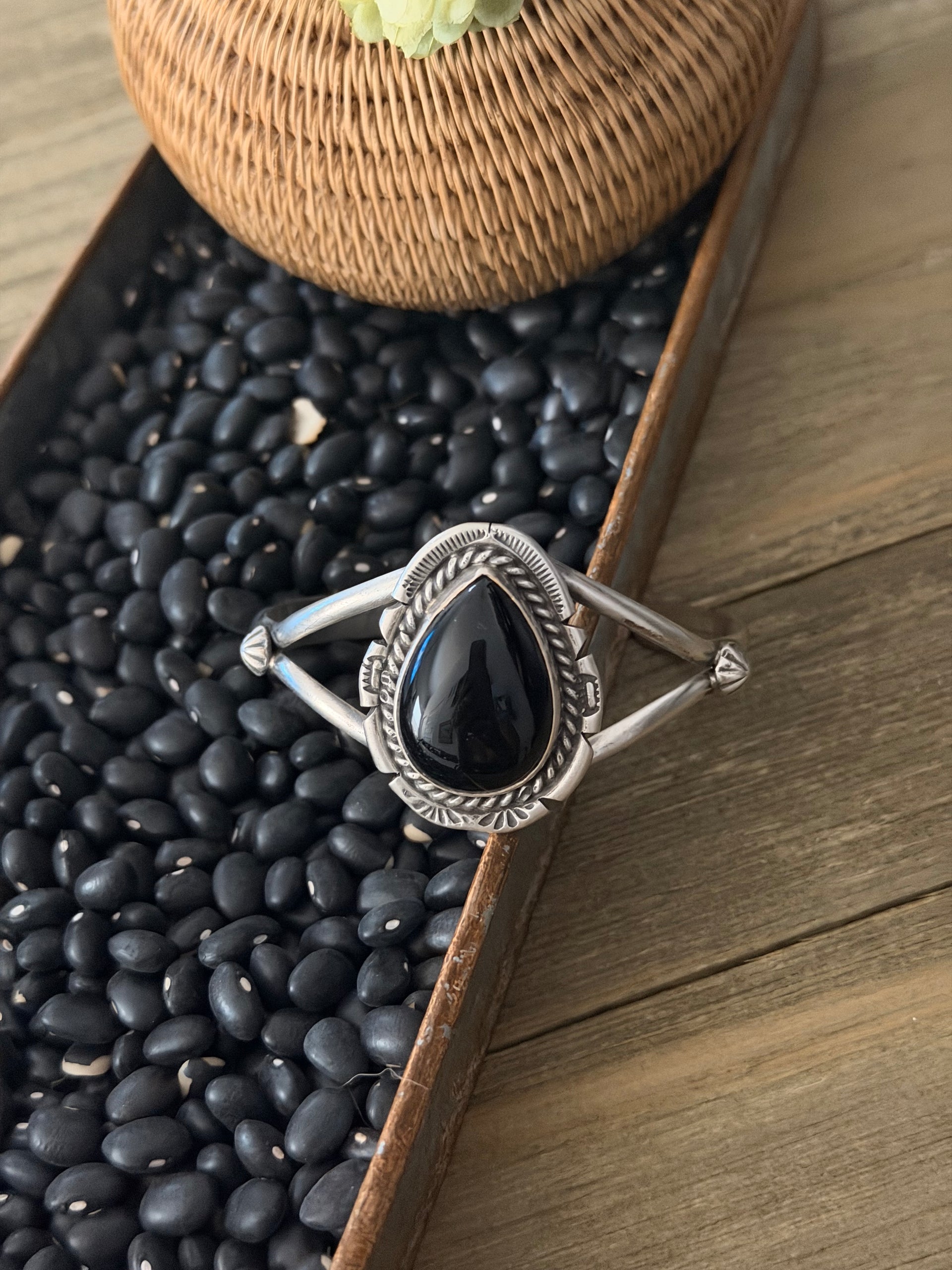 Augustine Largo Onyx & Sterling Silver Cuff Bracelet