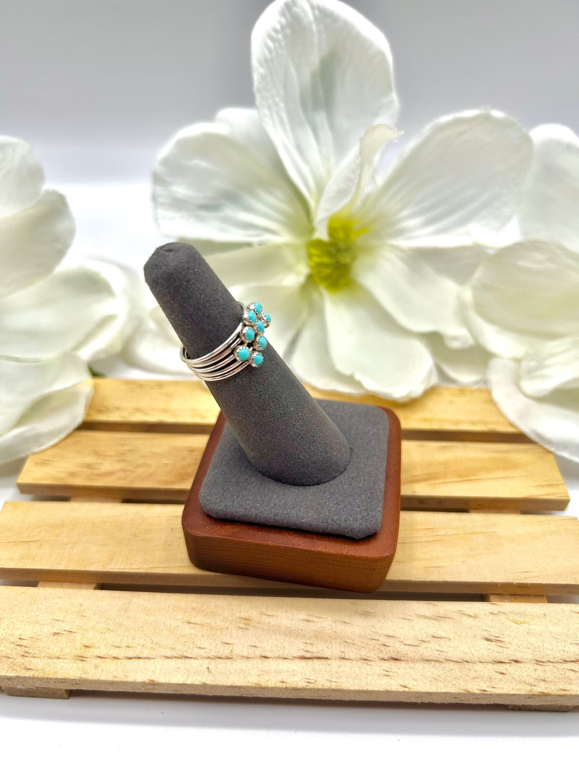 Navajo Made Kingman Turquoise & Sterling Silver Ring
