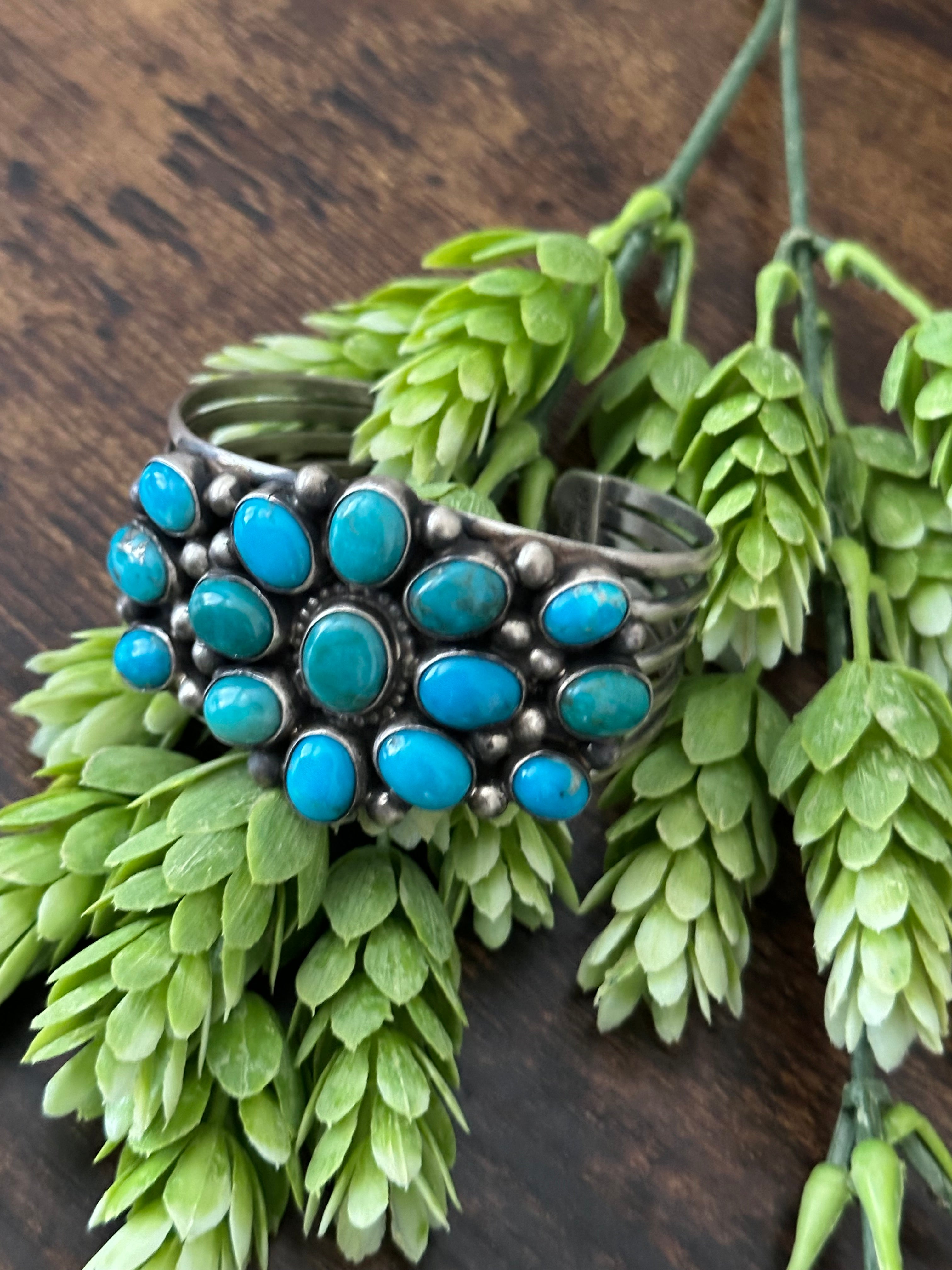 Kathleen Chavez Kingman Turquoise & Sterling Silver Cuff Bracelet