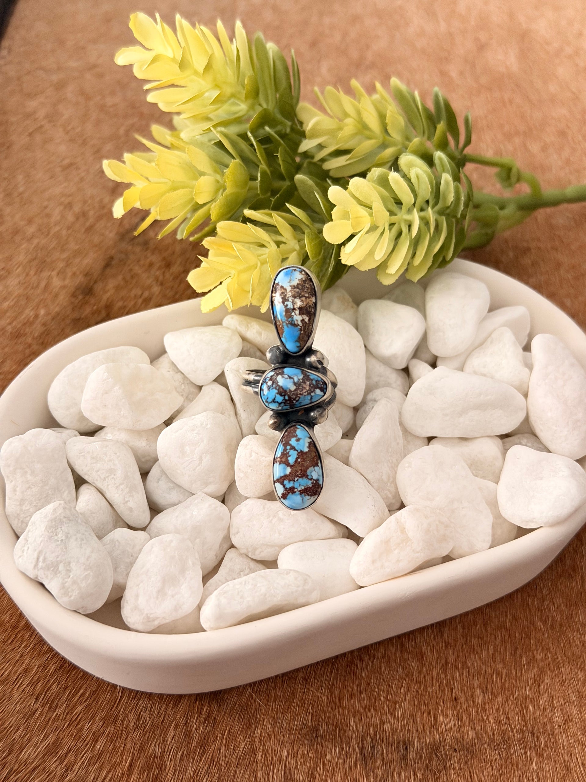 Danny Henio Golden Hills Turquoise & Sterling Silver Adjustable Ring