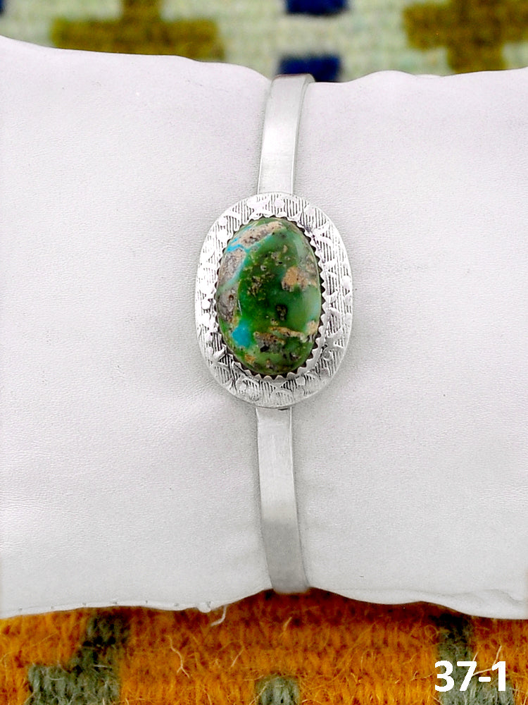 Southwest Handmade Sonoran Mountain Turquoise & Sterling Silver Cuff Bracelet