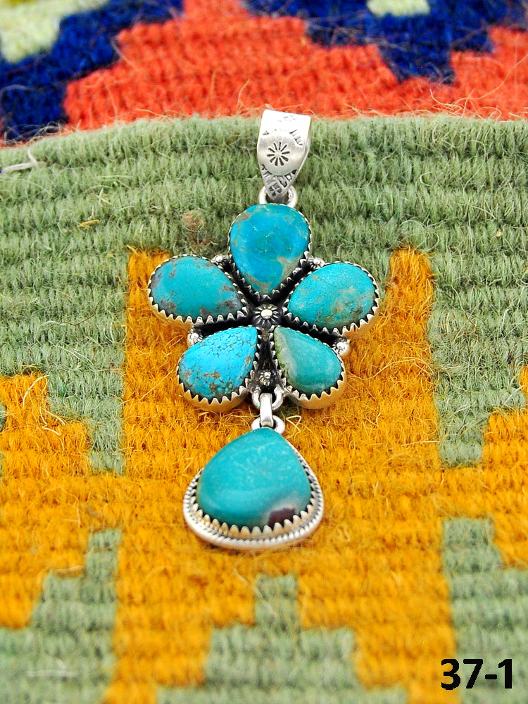 Southwest Handmade Tyron Turquoise & Sterling Silver Pendants