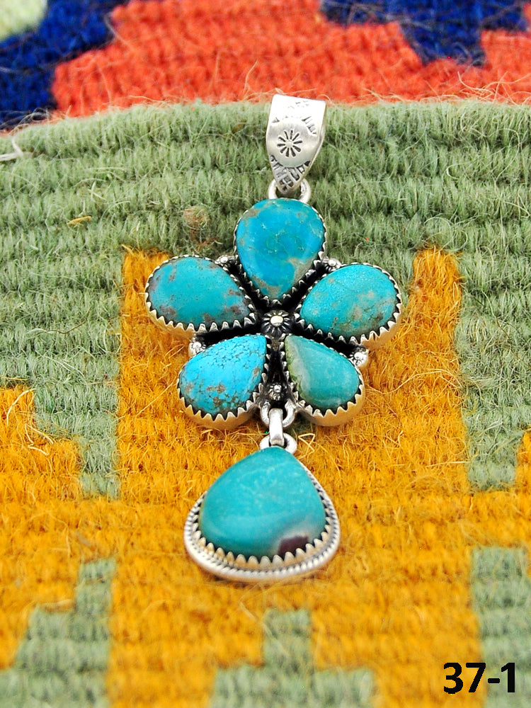 Southwest Handmade Tyron Turquoise & Sterling Silver Pendants