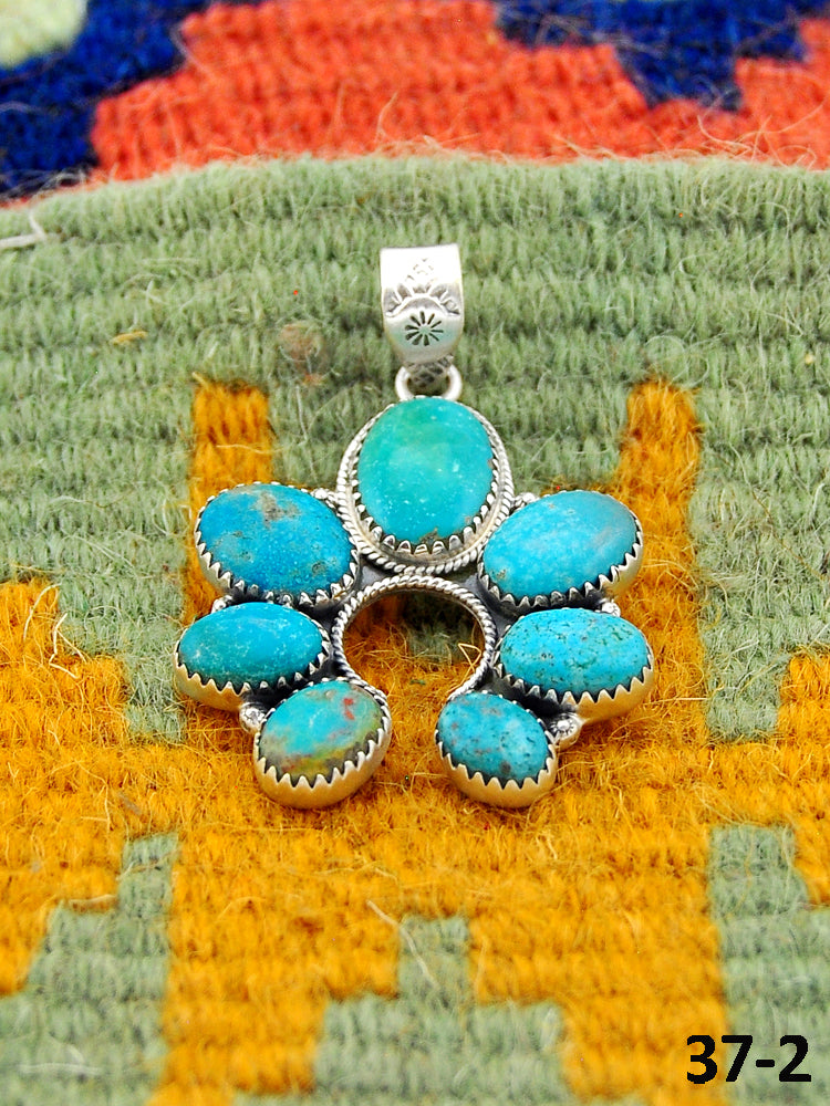 Southwest Handmade Tyron Turquoise & Sterling Silver Pendants