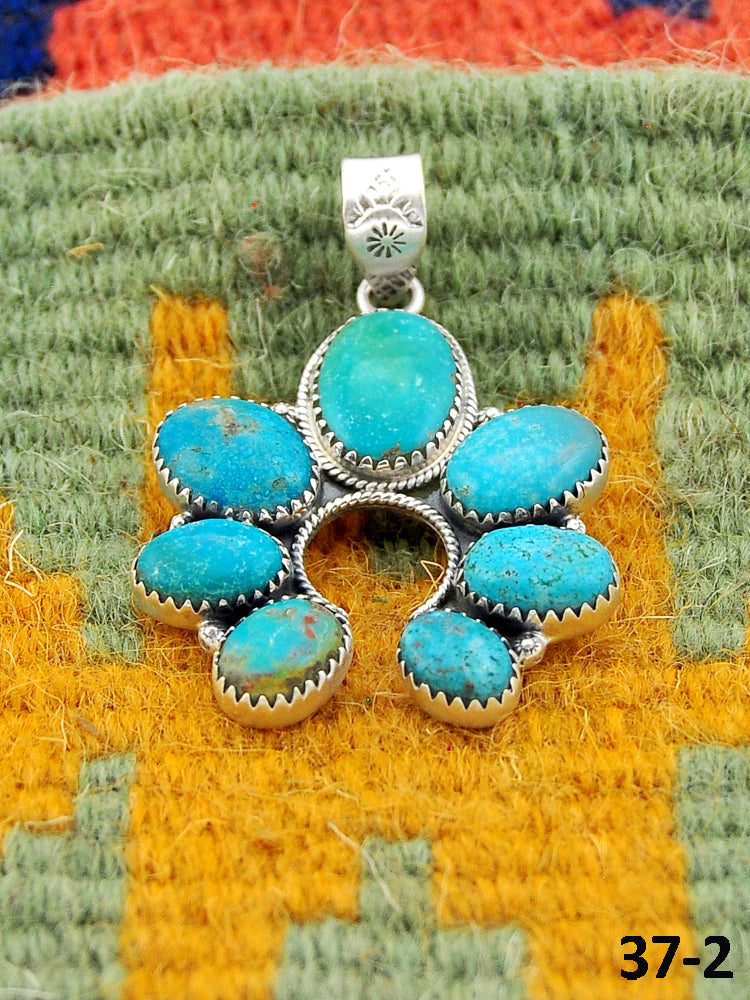 Southwest Handmade Tyron Turquoise & Sterling Silver Pendants