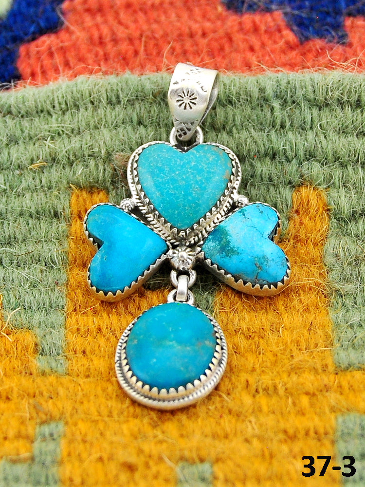 Southwest Handmade Tyron Turquoise & Sterling Silver Pendants