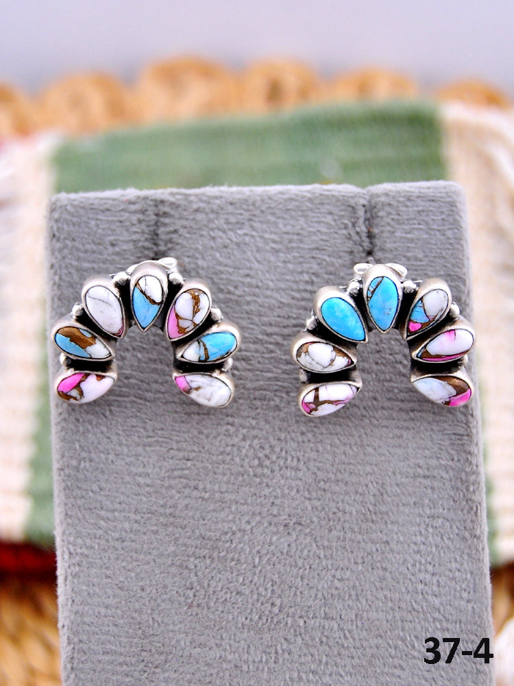 Southwest Made Cotton Candy & Sterling Silver Post Earrings