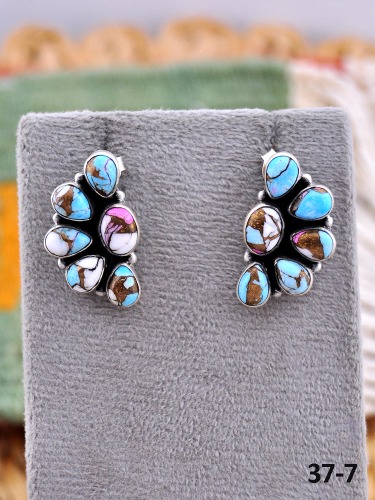 Southwest Made Cotton Candy & Sterling Silver Post Earrings
