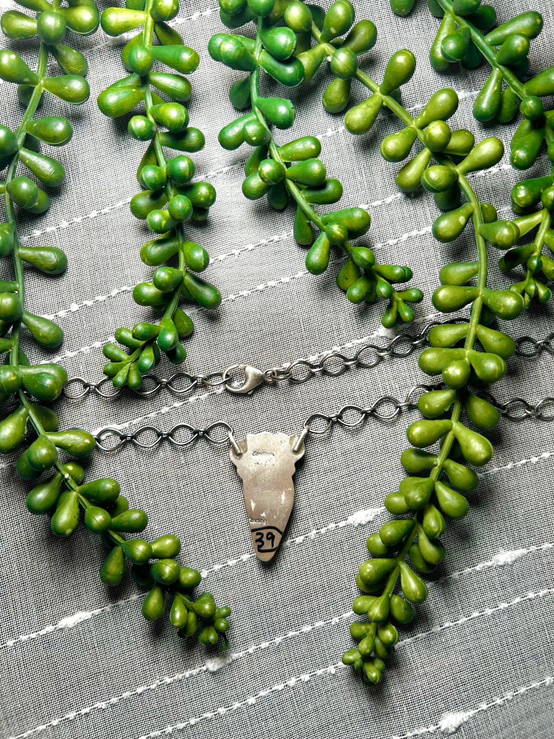 Navajo Made #8 Turquoise & Sterling Silver Necklace