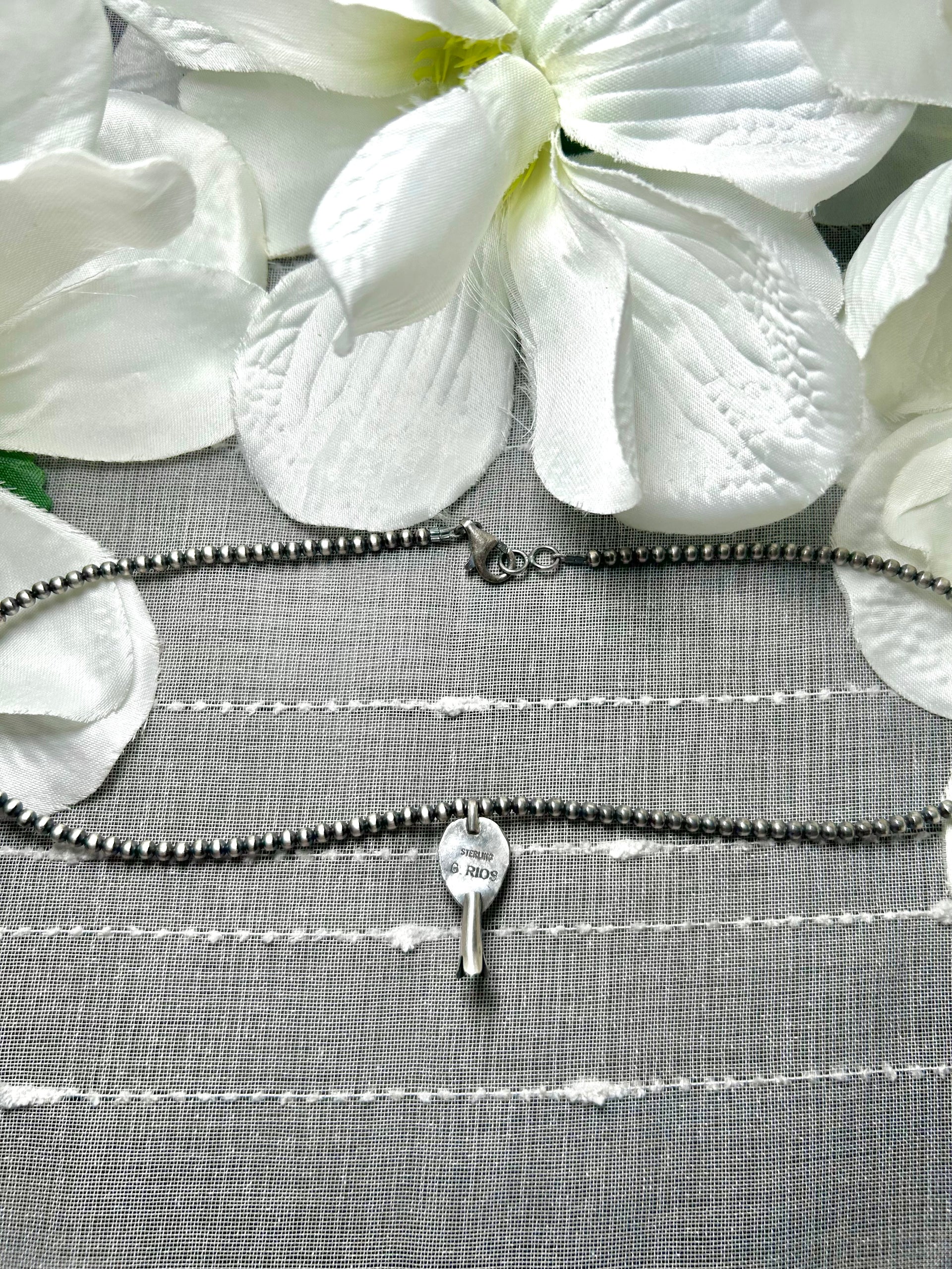 George Rios Cotton Candy Dahlia & Sterling Silver Necklace