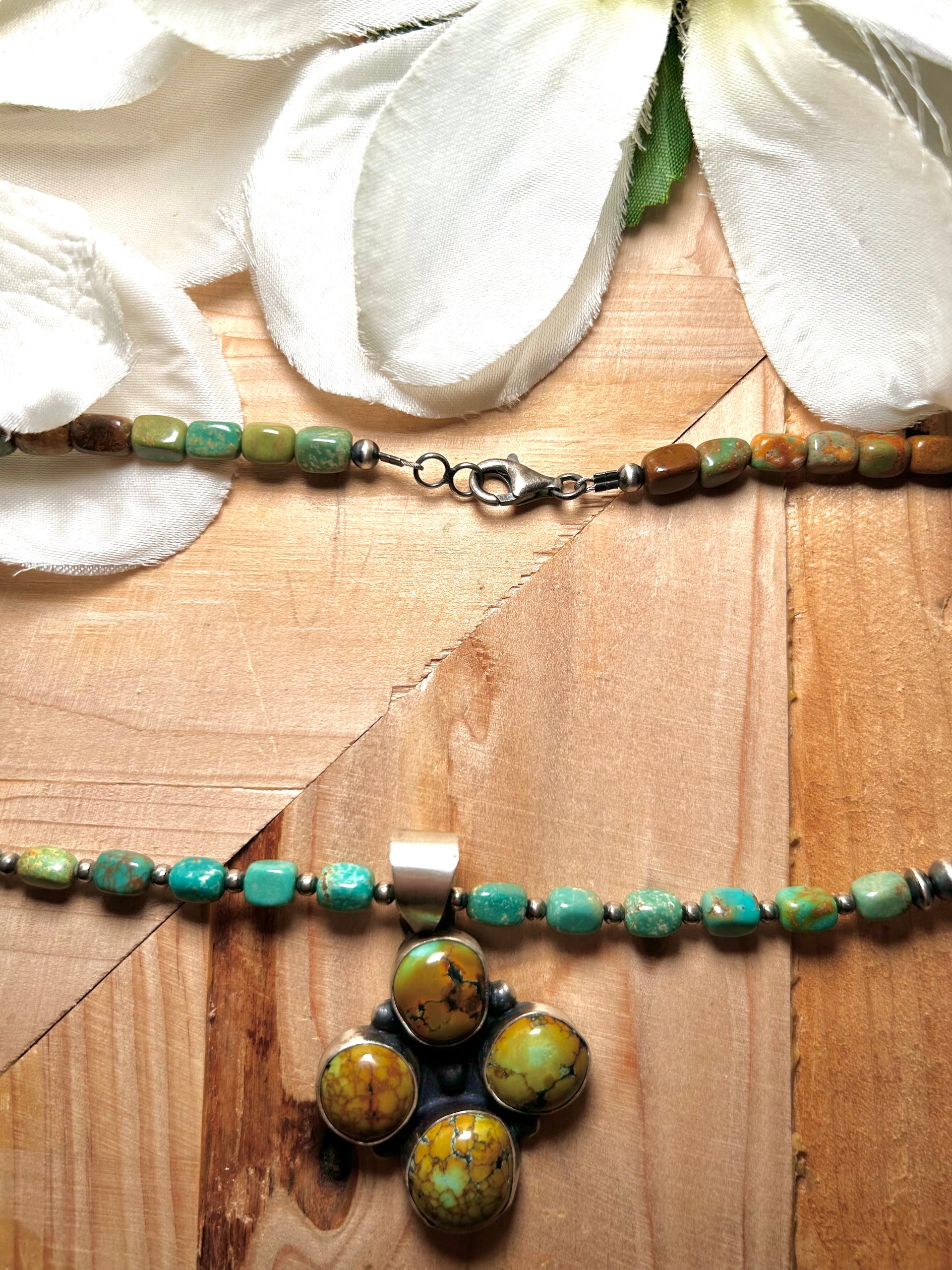 Navajo Made Royston Turquoise & Sterling Silver Necklace