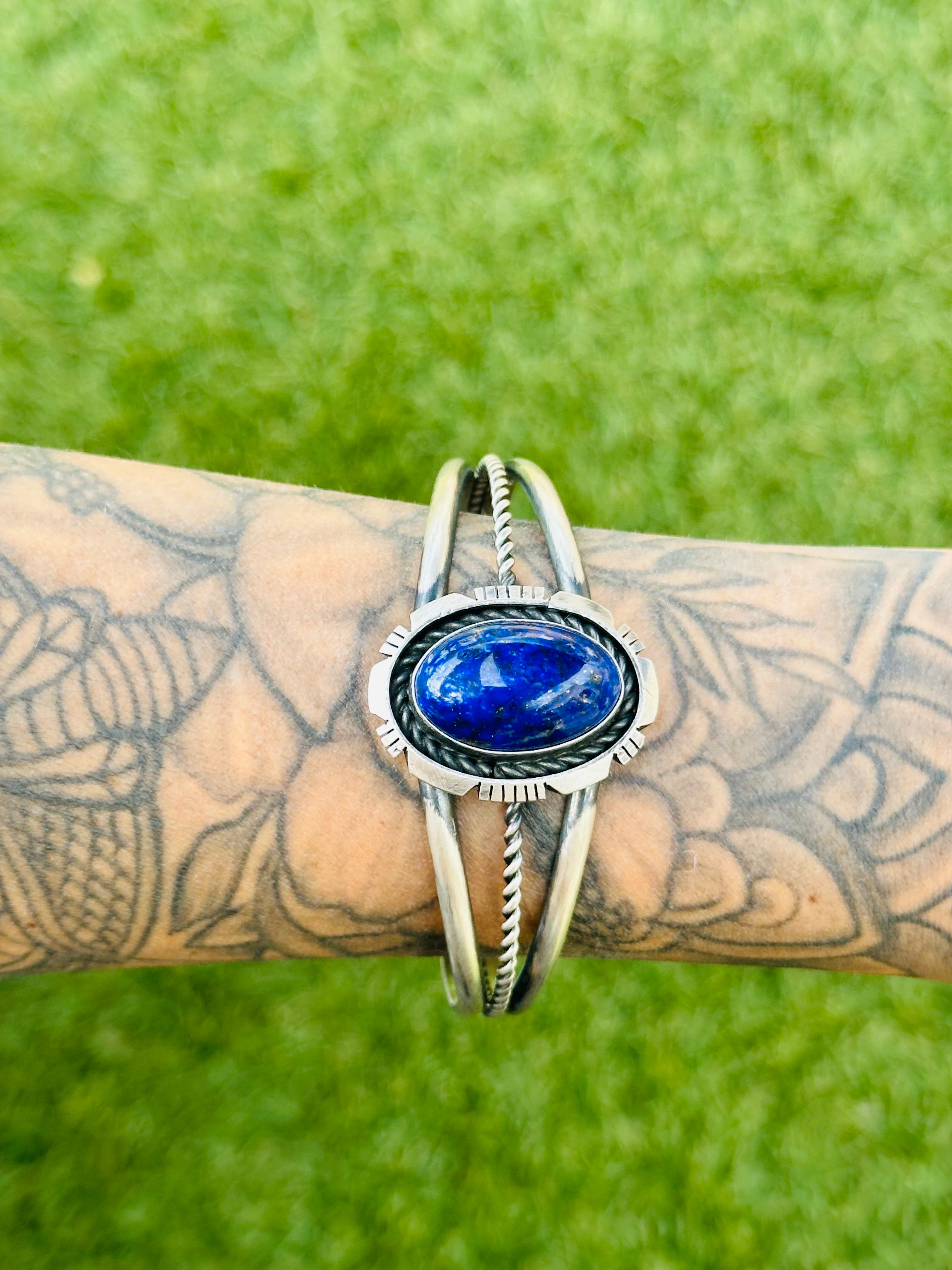 Eli Skeets Lapis & Sterling Silver Cuff Bracelet