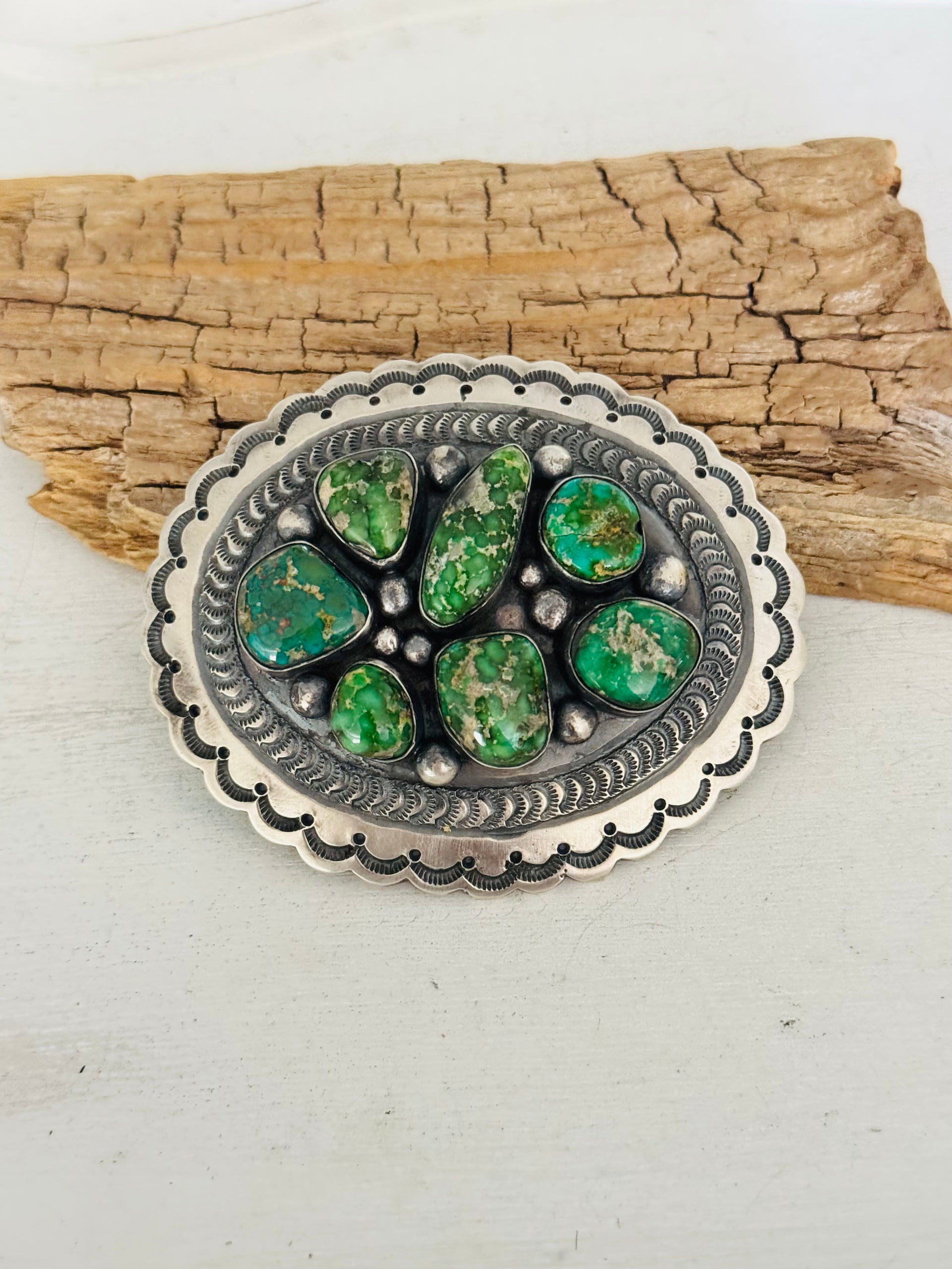 Chimney Butte Sonoran Gold Turquoise & Sterling Silver Belt Buckle