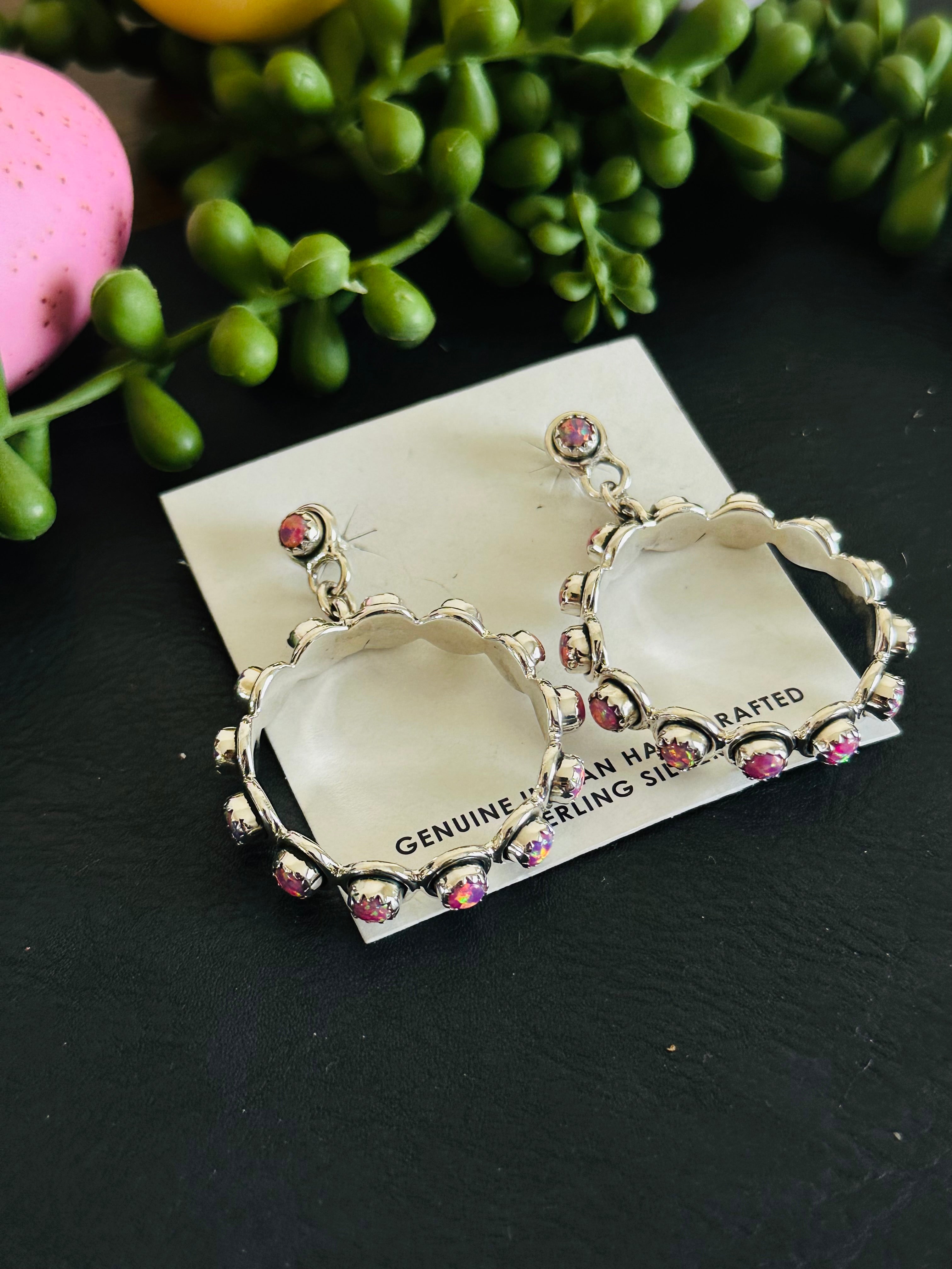 TTD “Ranchin” Pink Opal & Sterling Silver Earrings