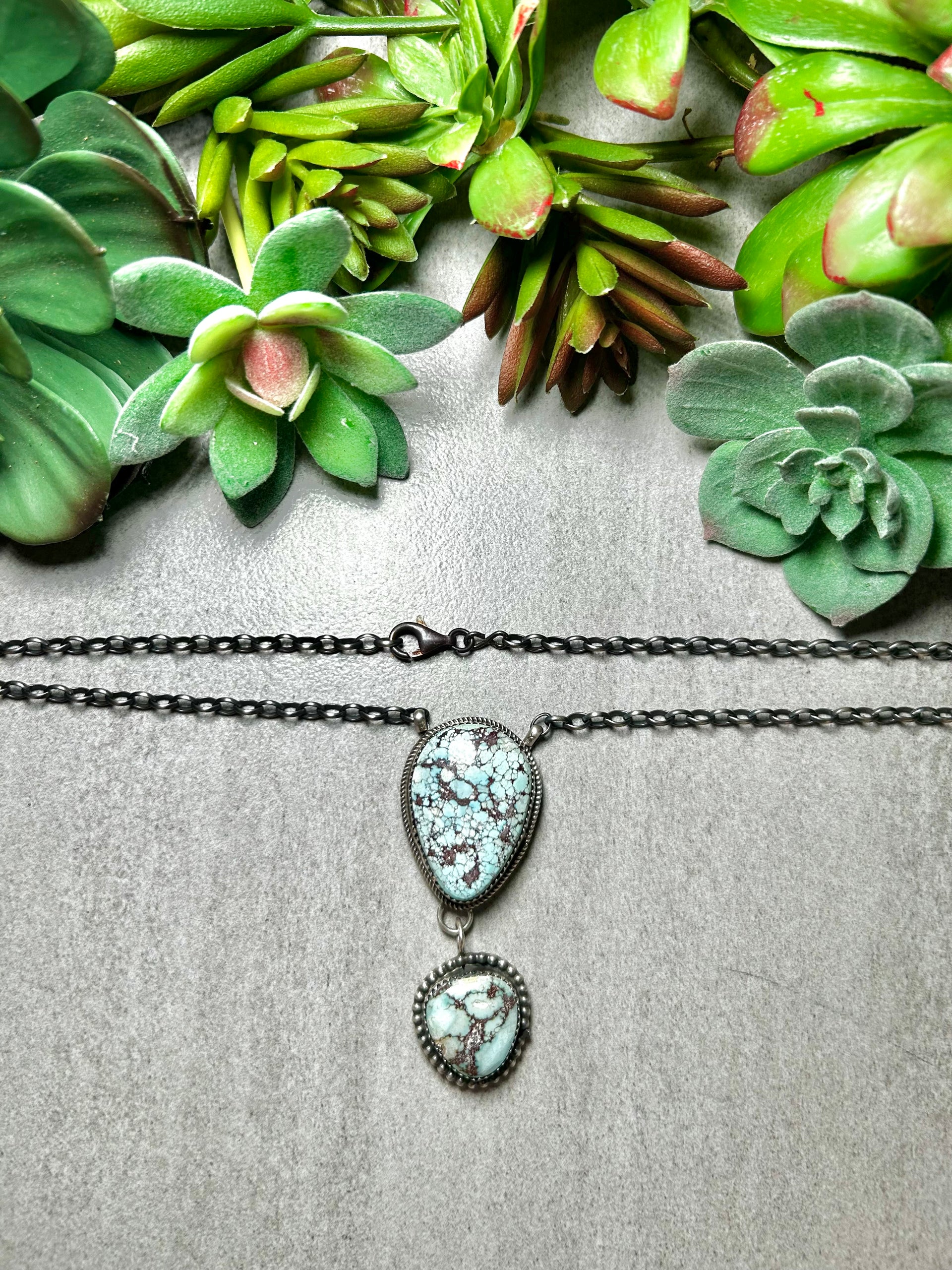 Tia Long Golden Hill Turquoise & Sterling Silver Necklace