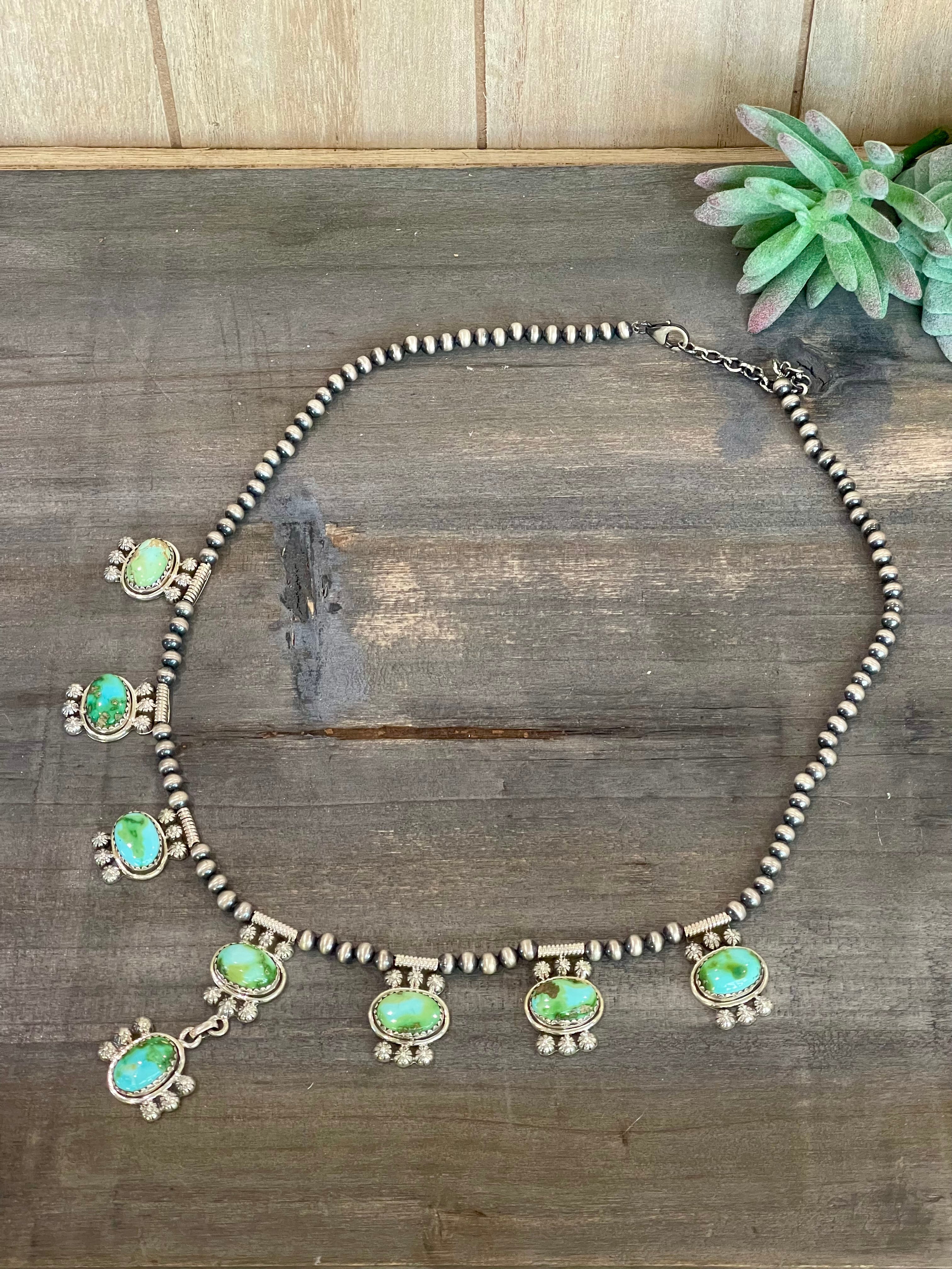 Southwest Handmade Sonoran Mountain Turquoise & Sterling Silver Necklace