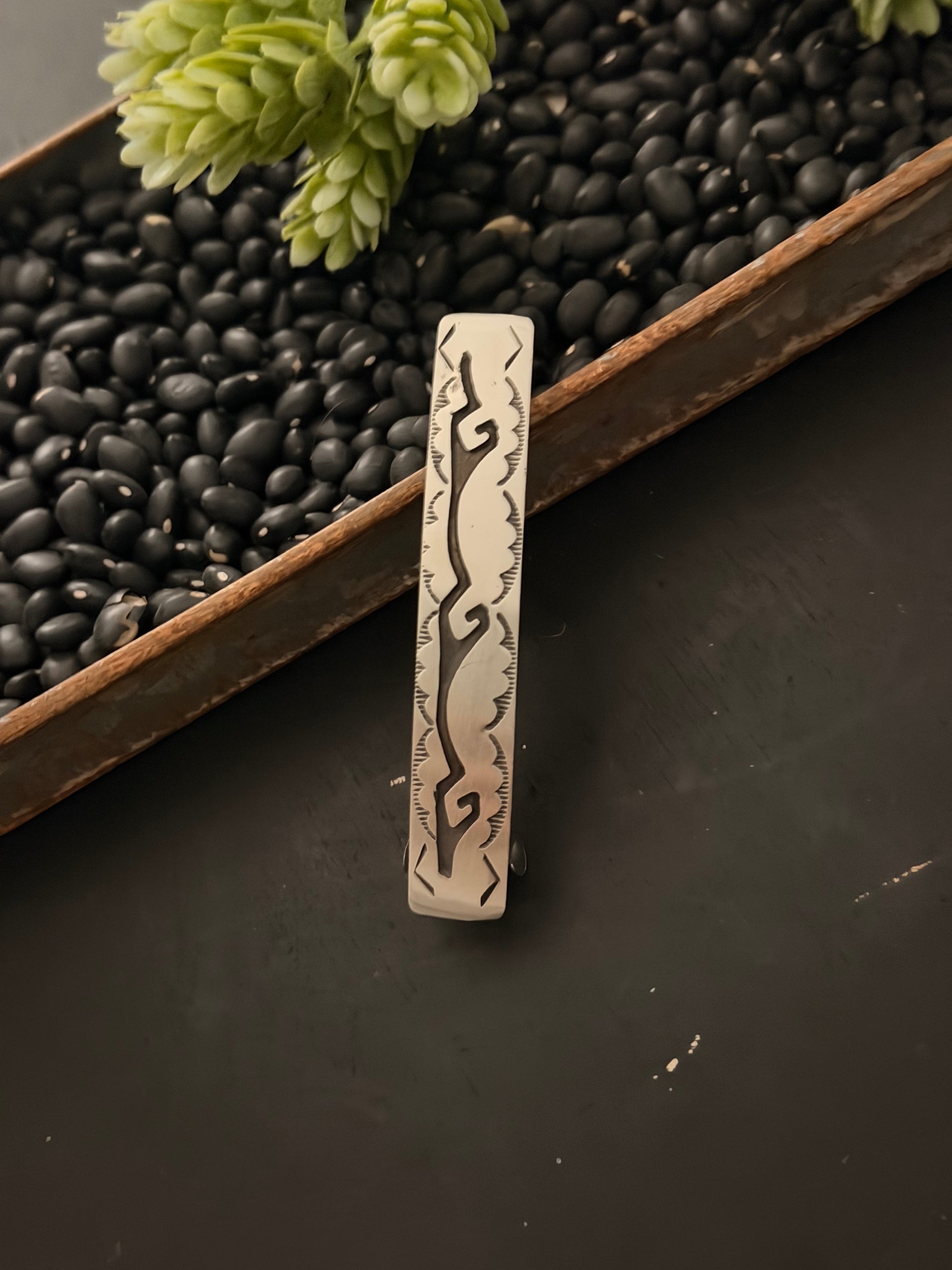 Navajo Made Sterling Silver Hair Barrette