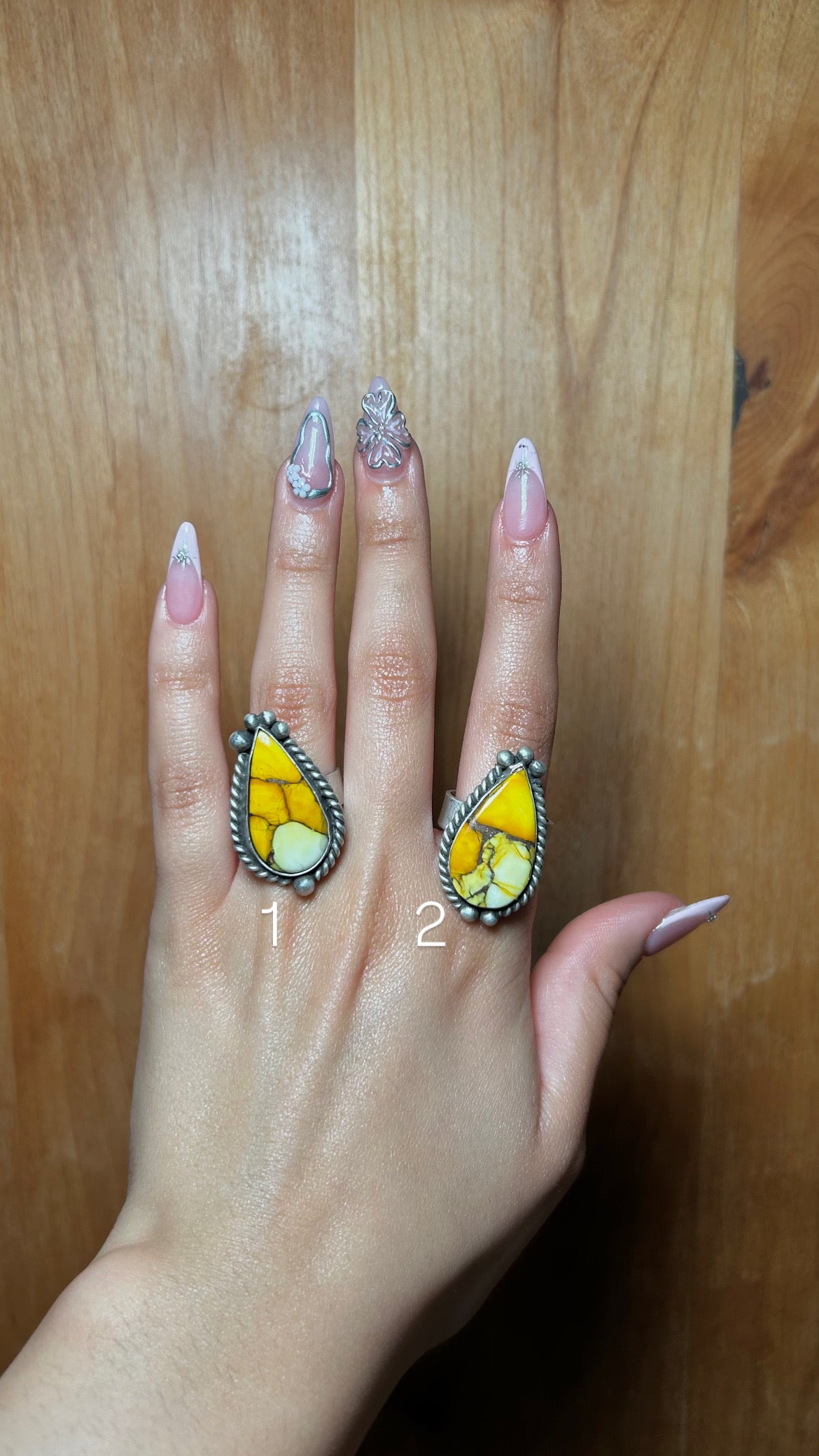 Zachariah David Honey Dahlia & Sterling Silver Adjustable Ring