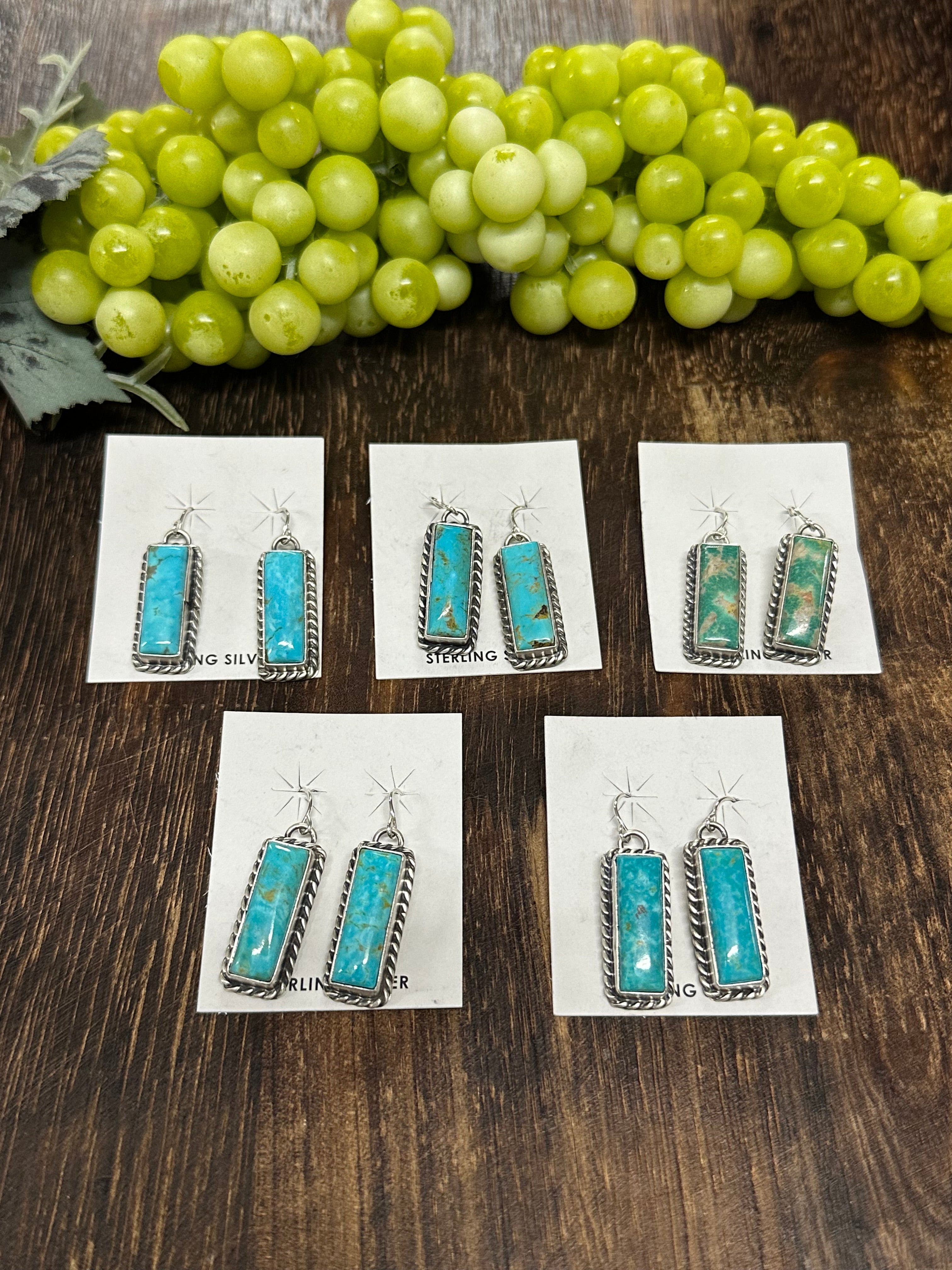 Augustine Largo Kingman Turquoise & Sterling Silver Dangle Earrings