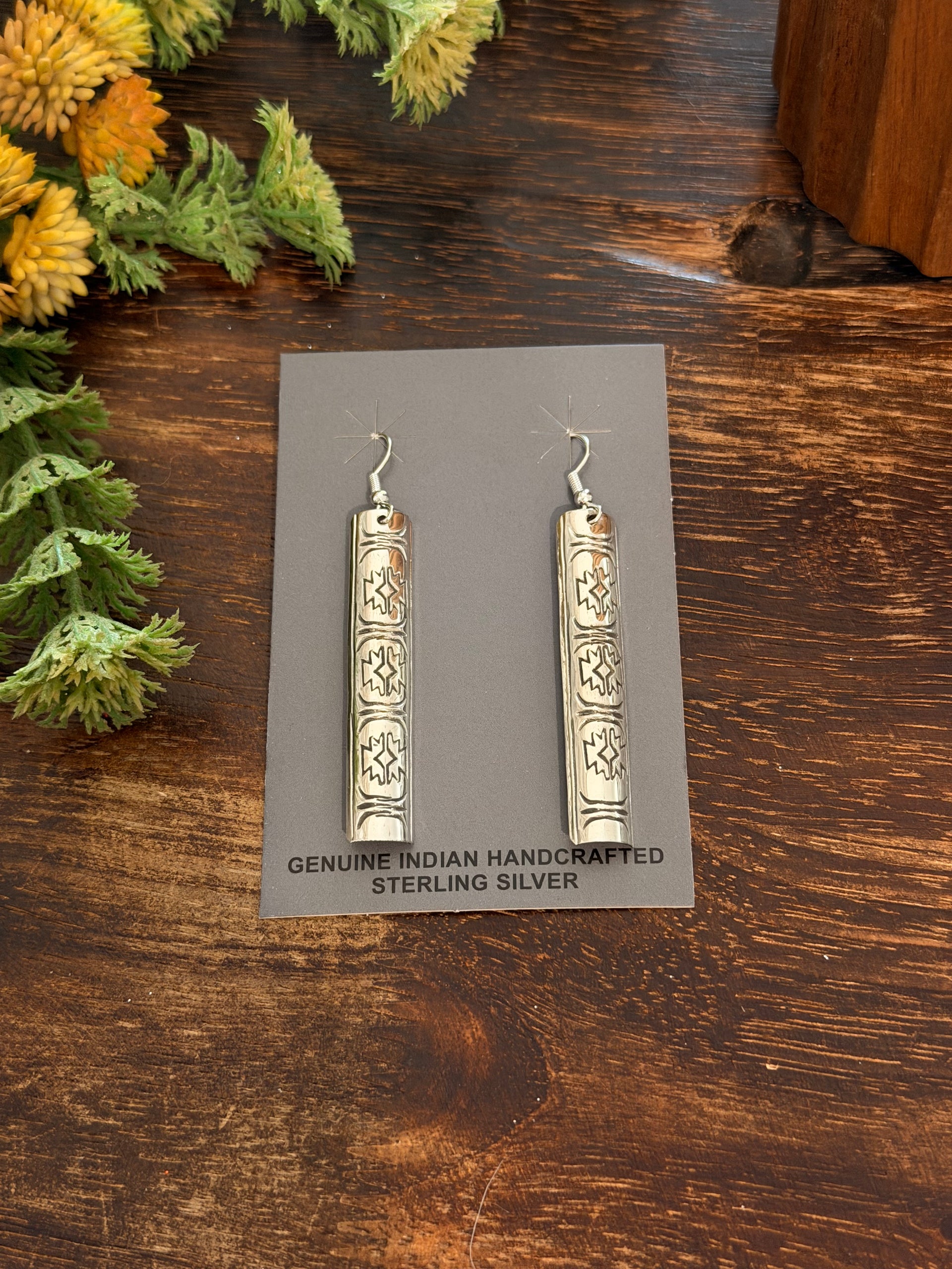 Navajo Made Sterling Silver Dangle Earrings