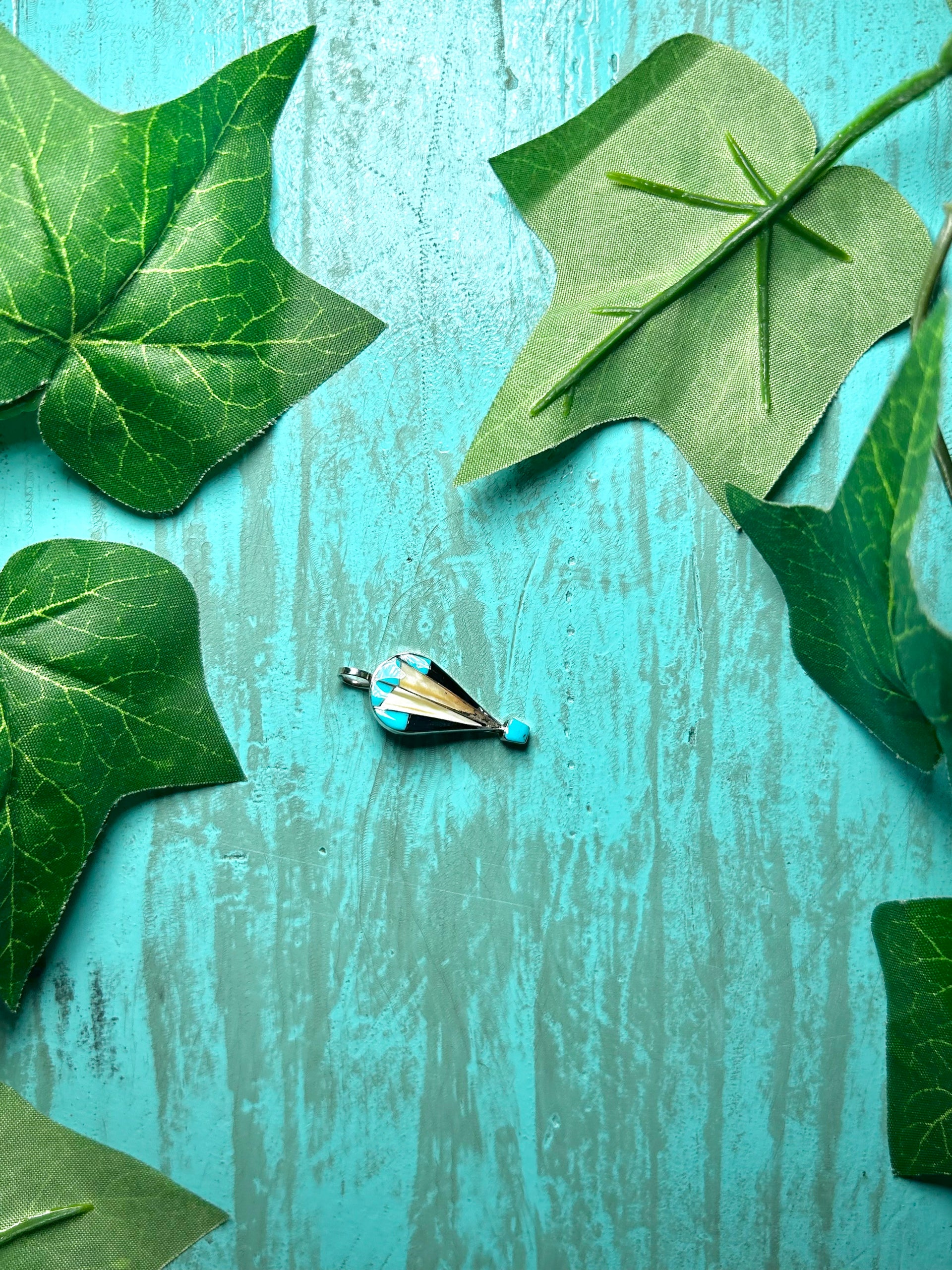 Zuni Multi Stone & Sterling Silver Pendant