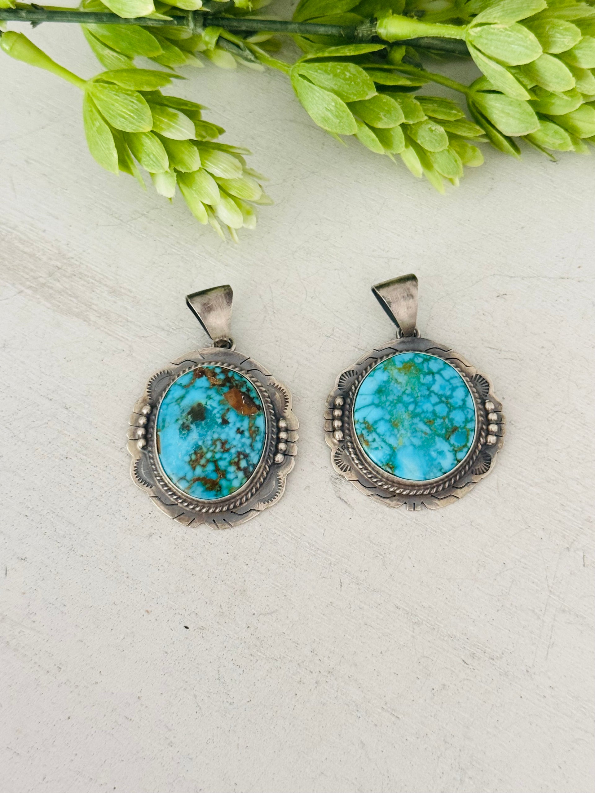 Jon Frank Birds Eye Kingman & Sterling Silver Pendant