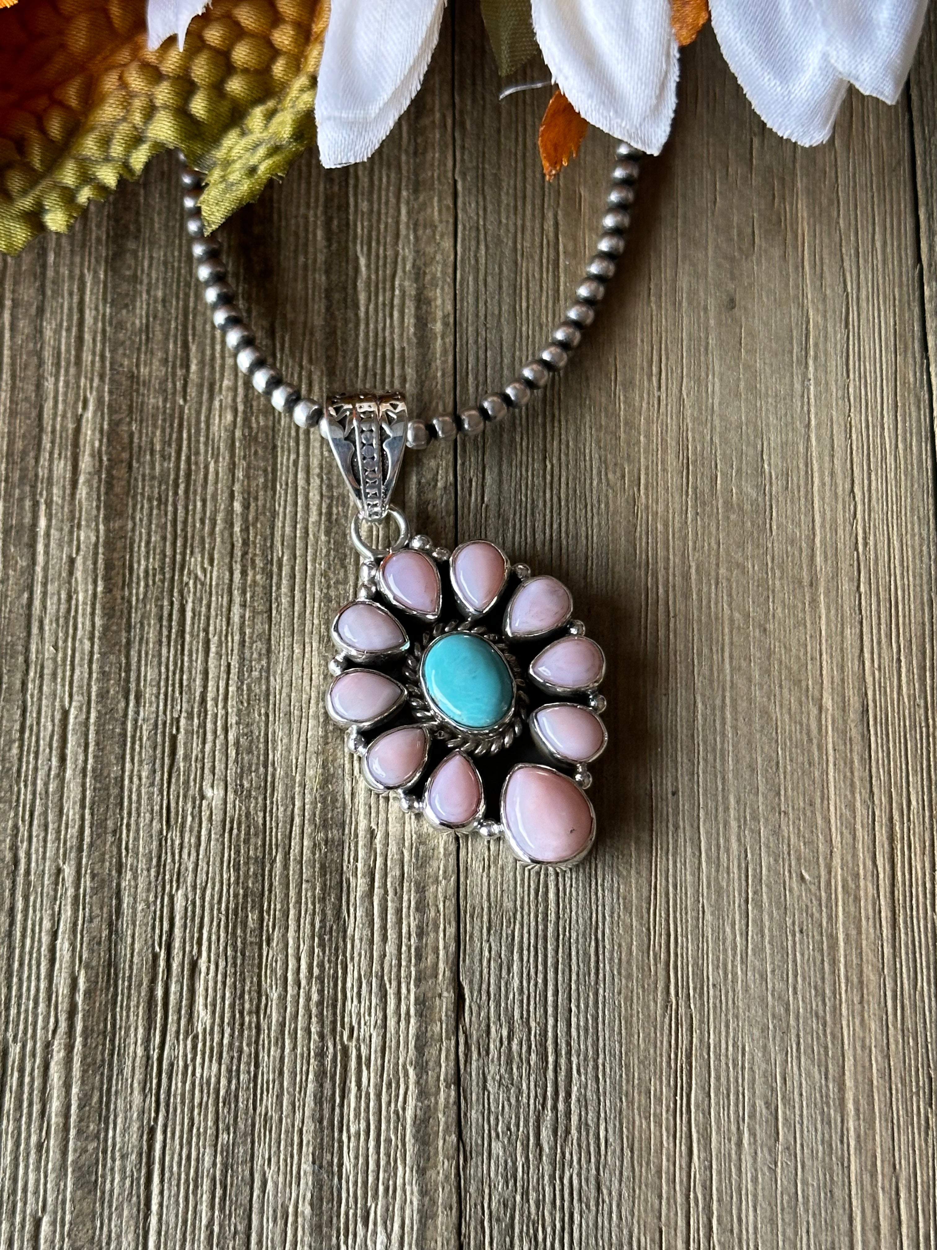 Southwest Handmade Multi Stone & Sterling Silver Pendant