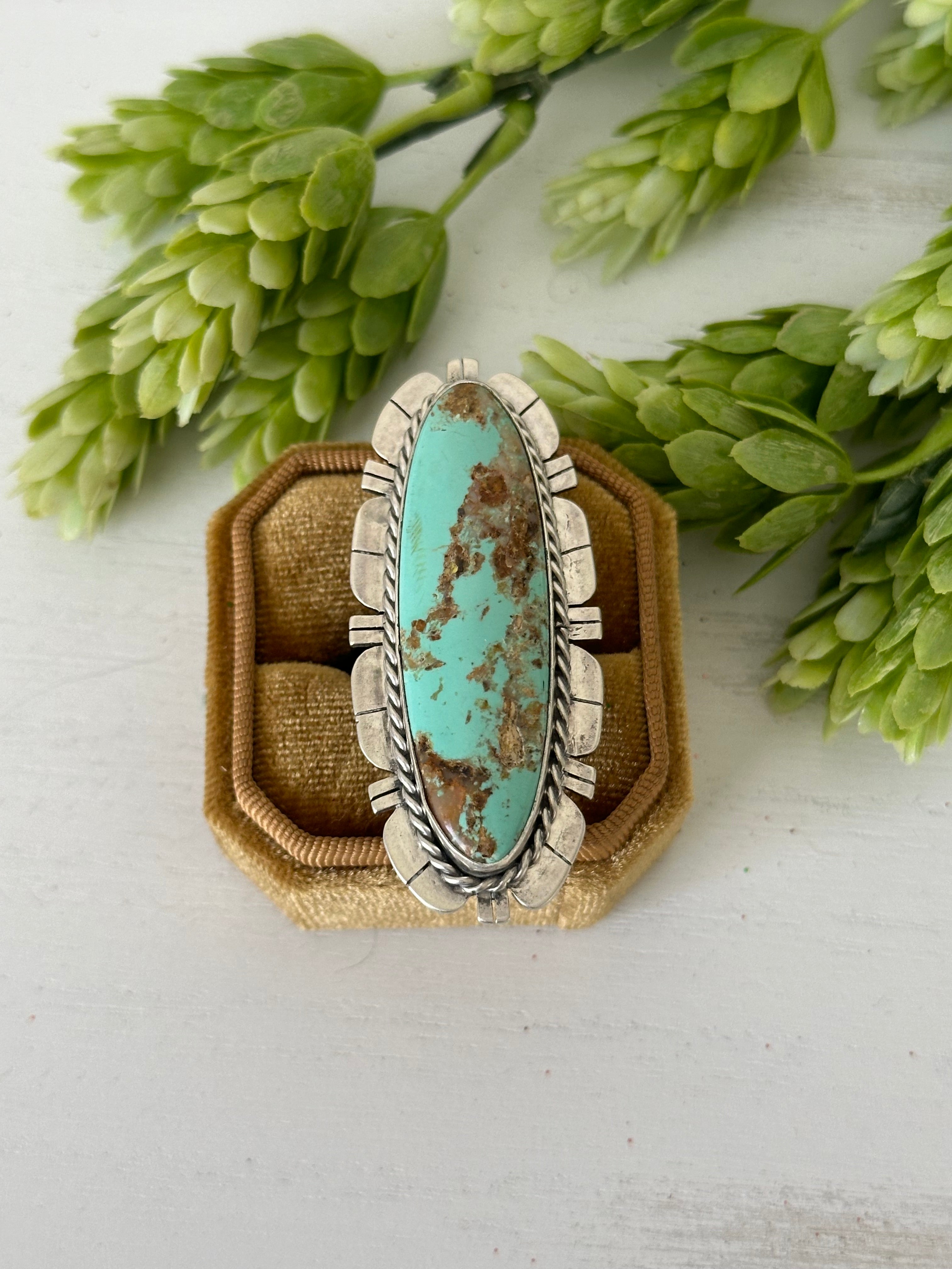 Larry Kaye Kingman Turquoise & Sterling Silver Adjustable Ring