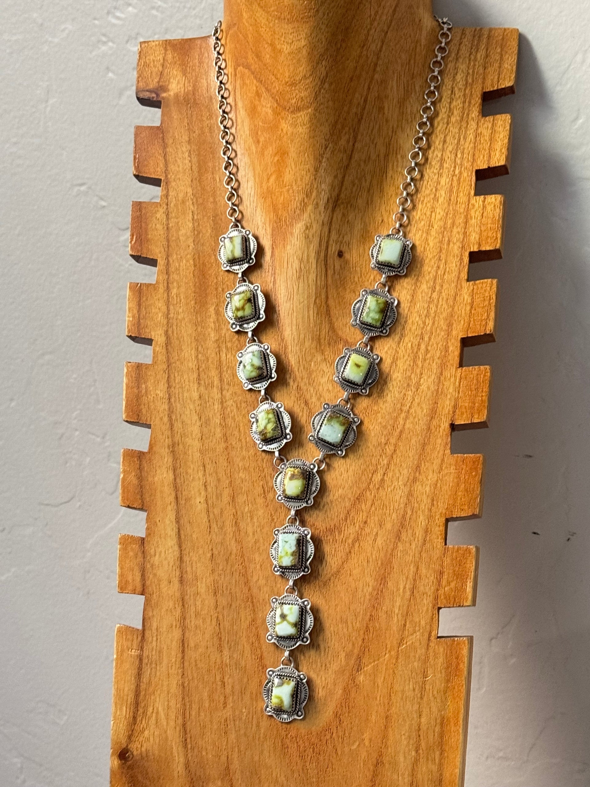 Southwest Made Palomino Variscite & Sterling Silver Necklace Set