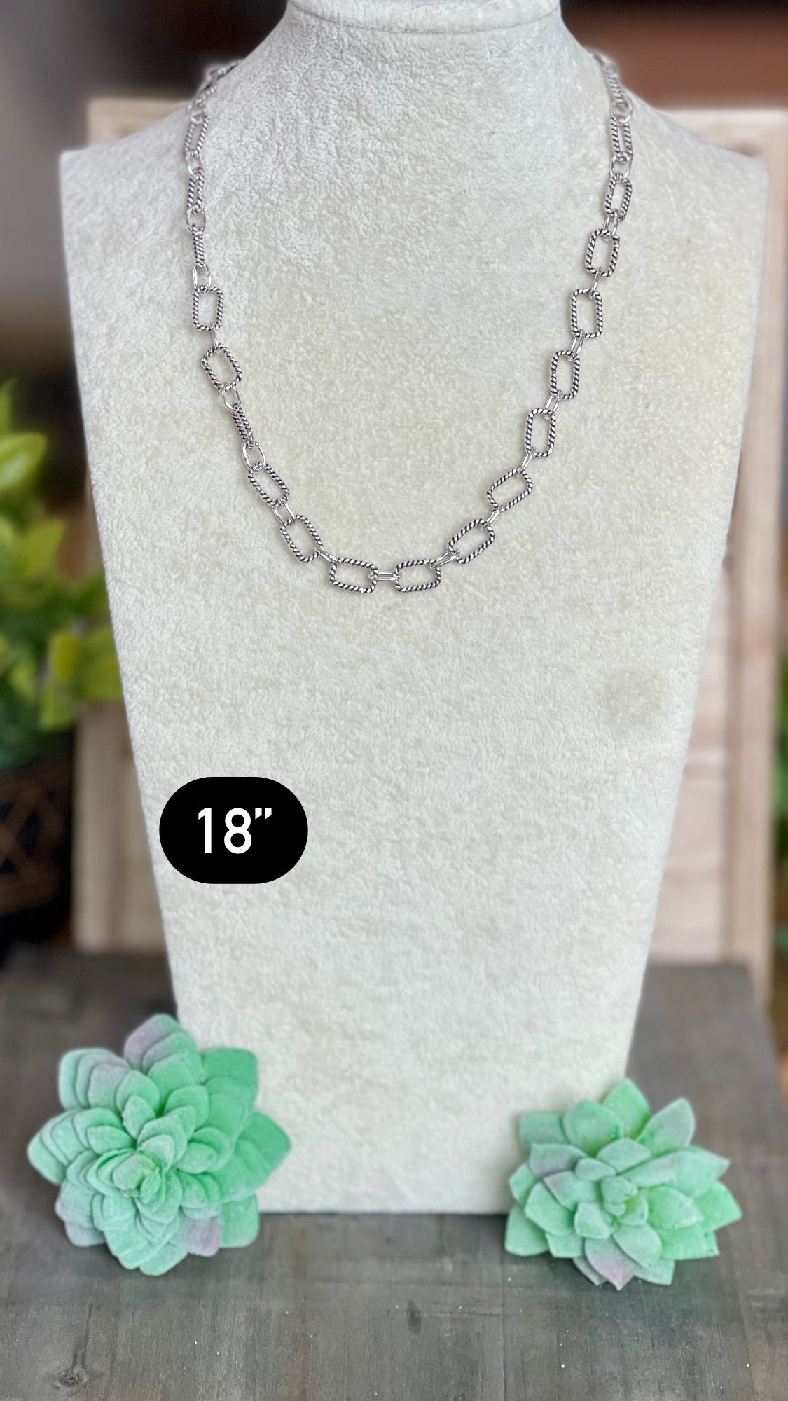 Southwest Handmade Sterling Silver 18 Inch Chain Necklace