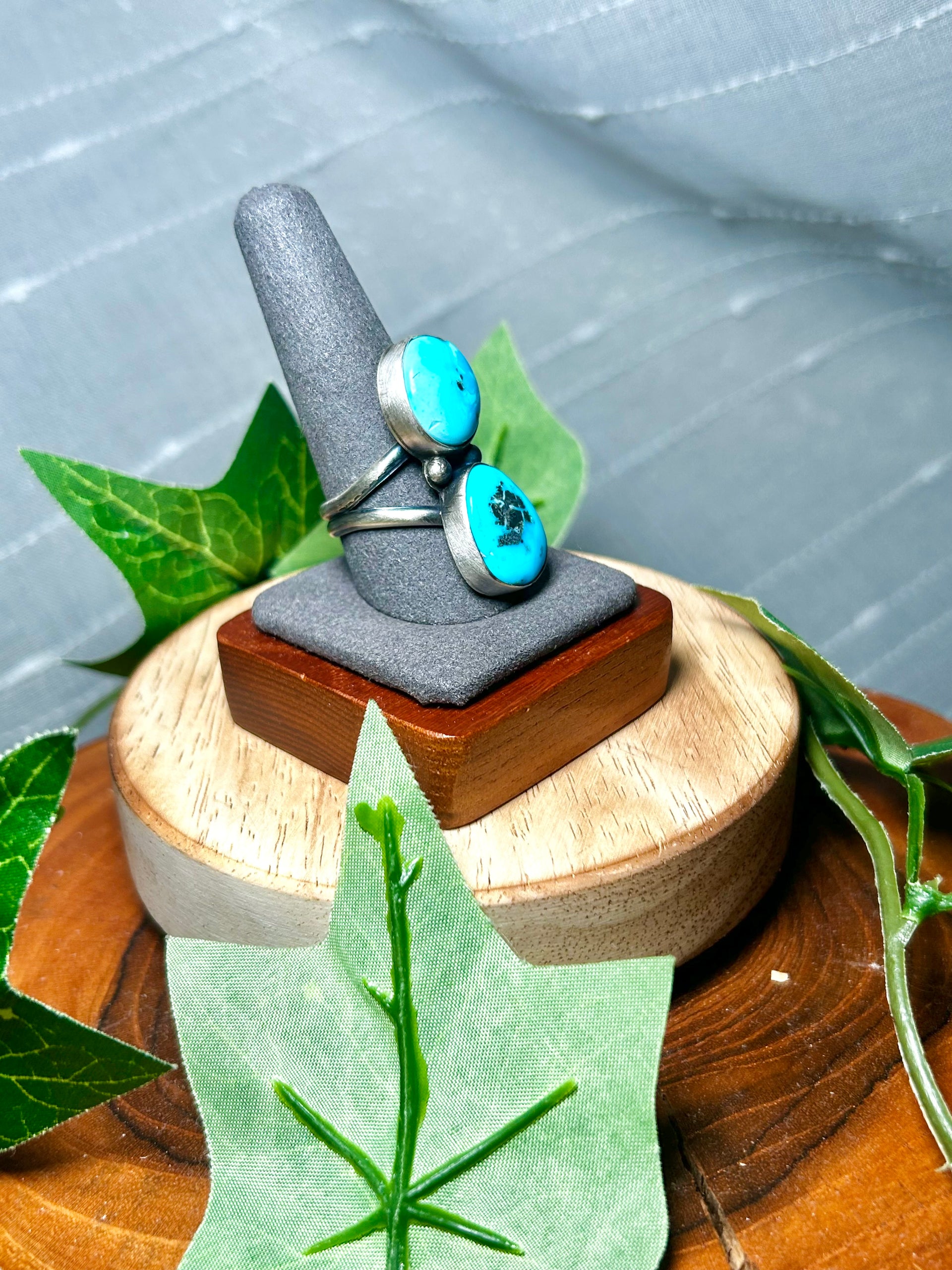 Danny Henio Blue Ridge Turquoise & Sterling Silver Adjustable Ring