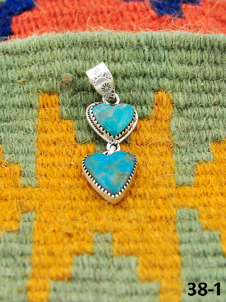 Southwest Handmade Tyron Turquoise & Sterling Silver Pendants