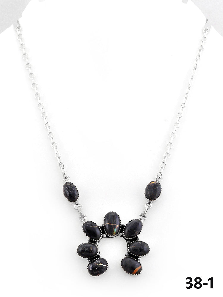 Southwest Handmade Black Jack & Sterling Silver Necklace