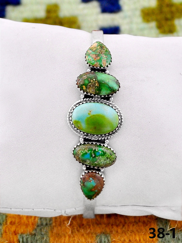 Southwest Handmade Sonoran Mountain Turquoise & Sterling Silver Cuff Bracelet