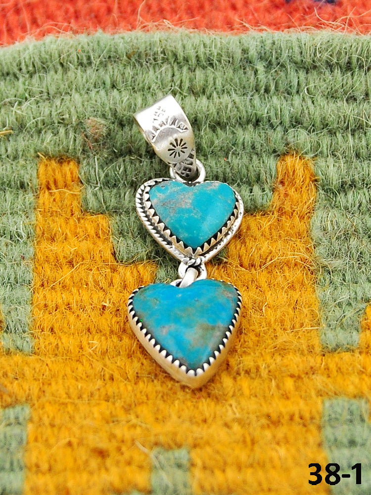Southwest Handmade Tyron Turquoise & Sterling Silver Pendants