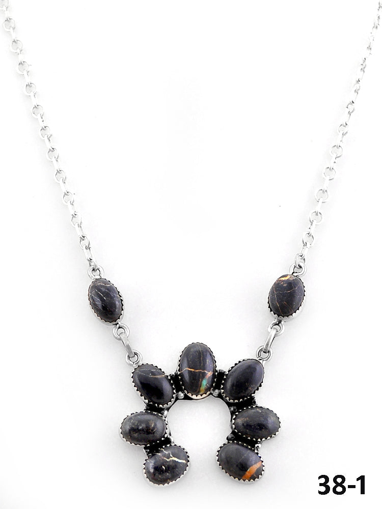 Southwest Handmade Black Jack & Sterling Silver Necklace