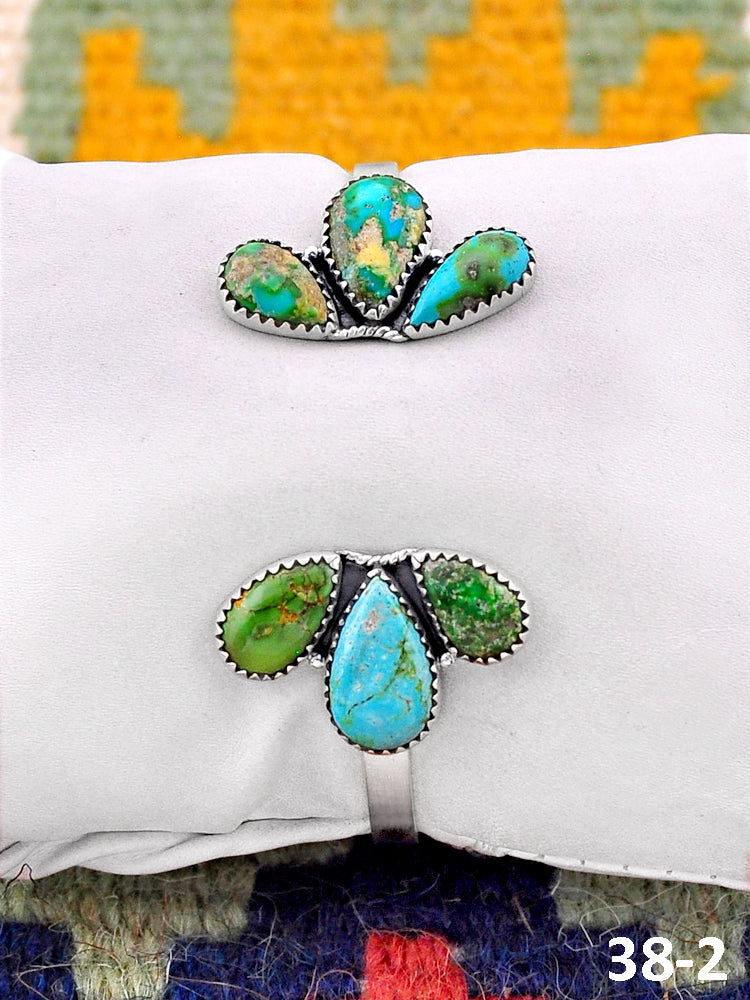 Southwest Handmade Sonoran Mountain Turquoise & Sterling Silver Cuff Bracelet