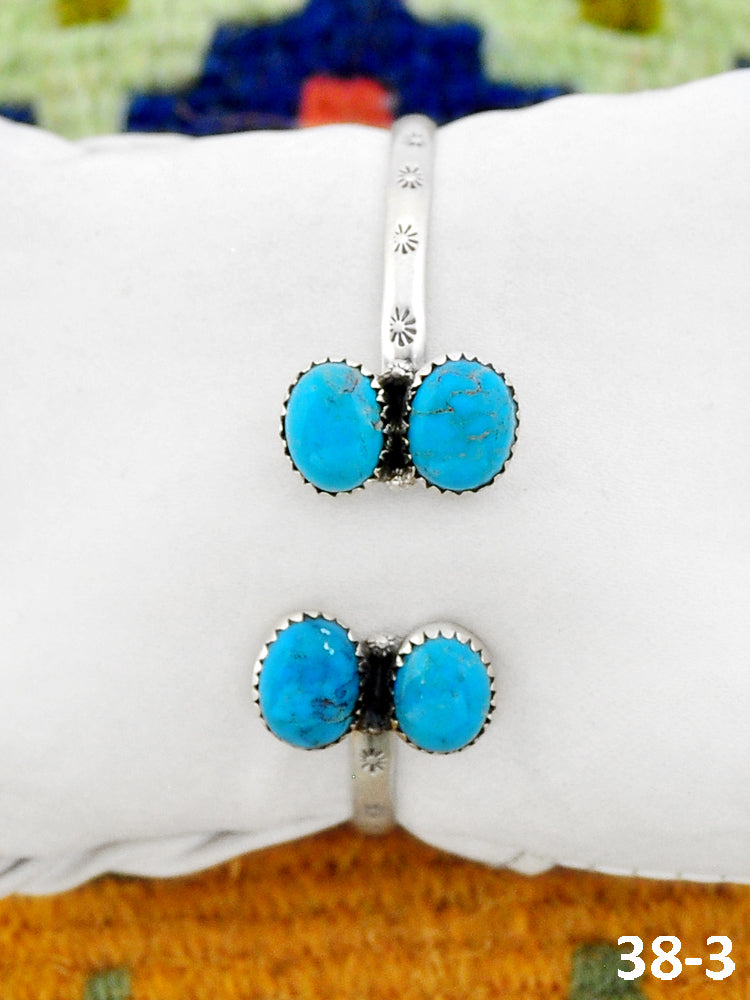 Southwest Made Blue Kingman Turquoise & Sterling Silver Cuff Bracelet