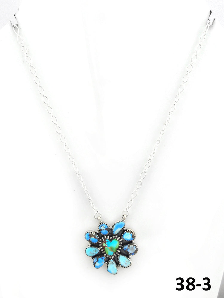Southwest Made Sonoran Mountain with Golden Hill’s Turquoise & Sterling Silver Necklace