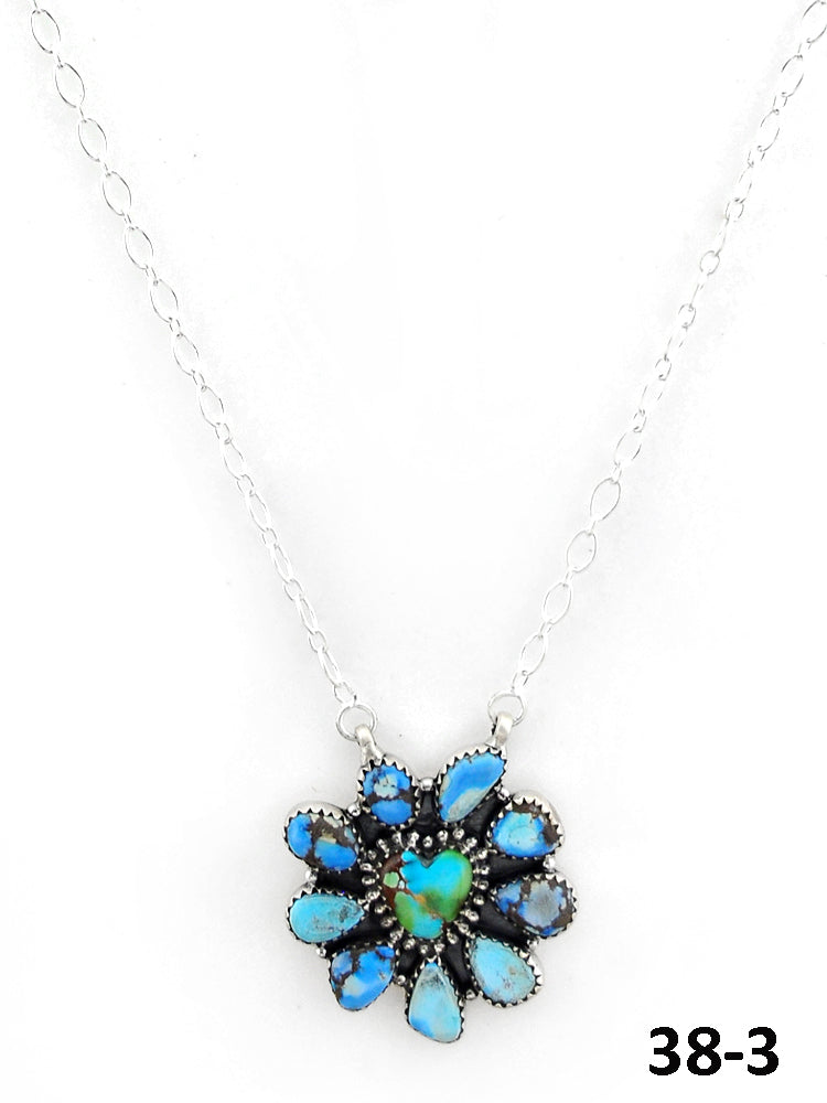 Southwest Made Sonoran Mountain with Golden Hill’s Turquoise & Sterling Silver Necklace