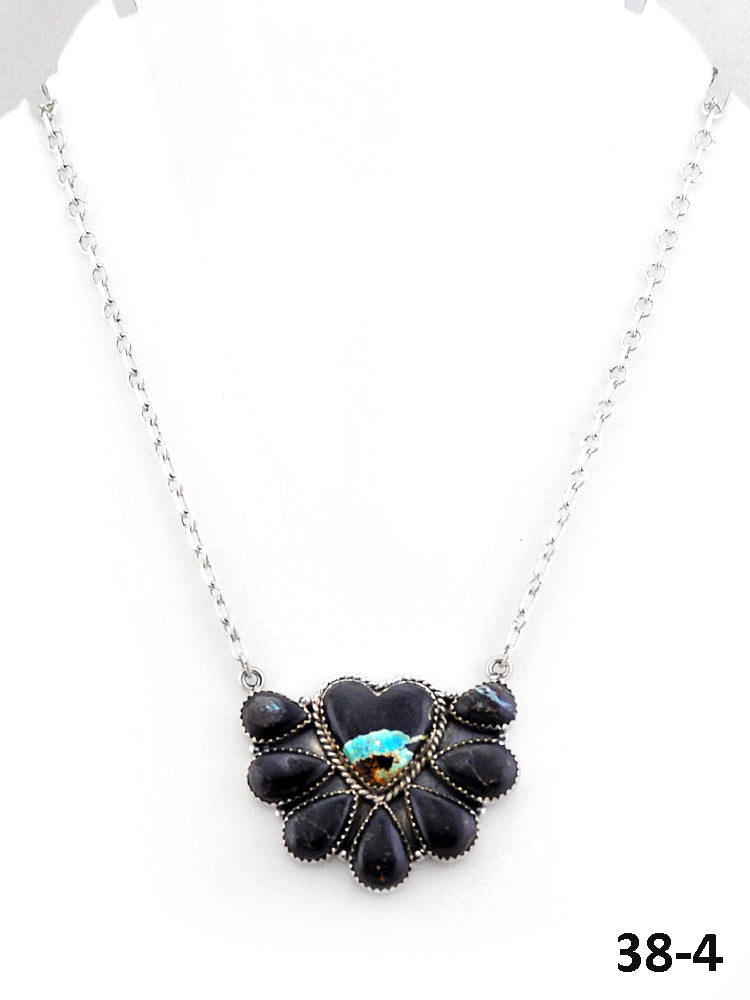 Southwest Handmade Black Jack & Sterling Silver Necklace