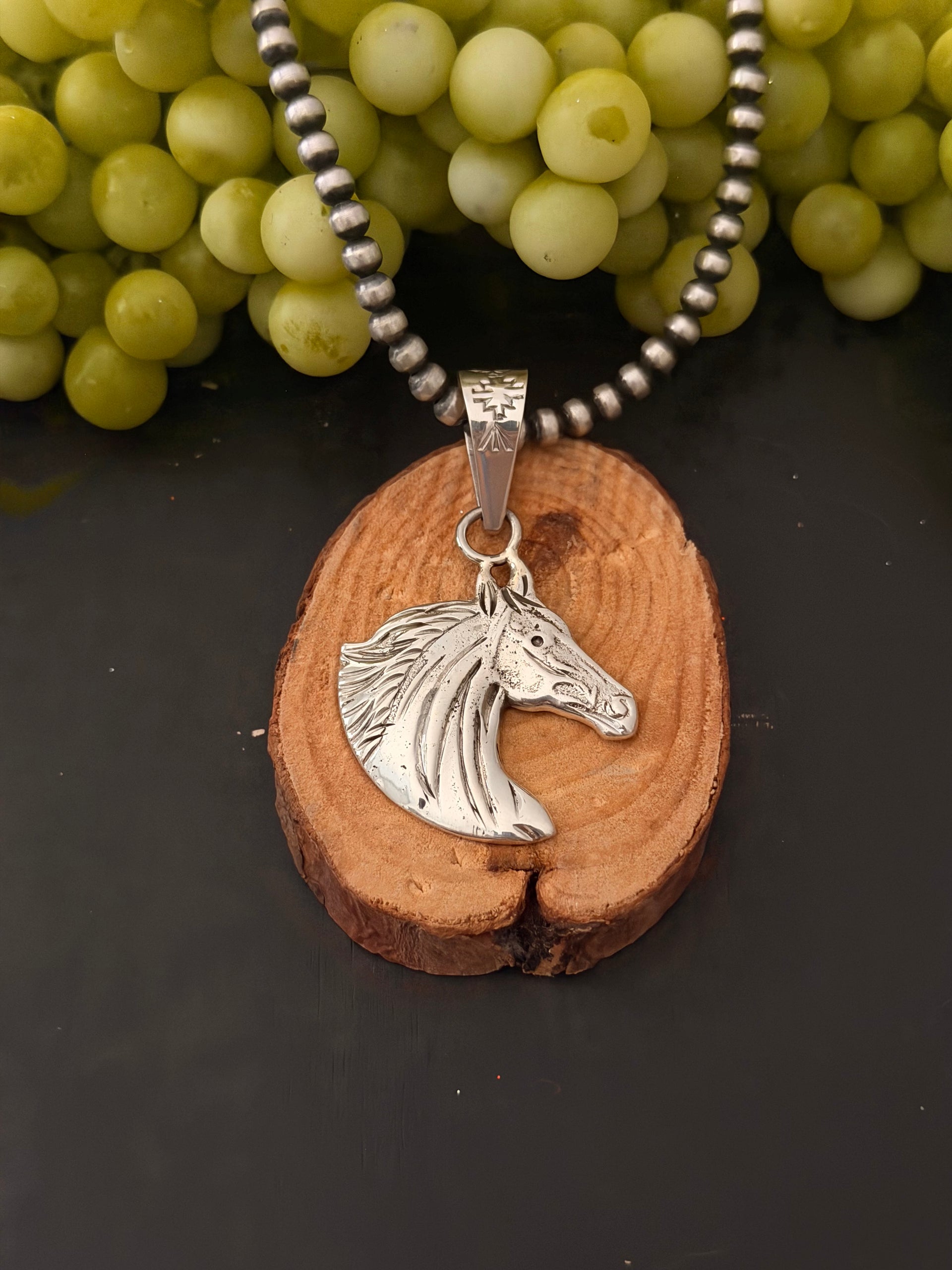 Navajo Made Sterling Silver Horse Pendant