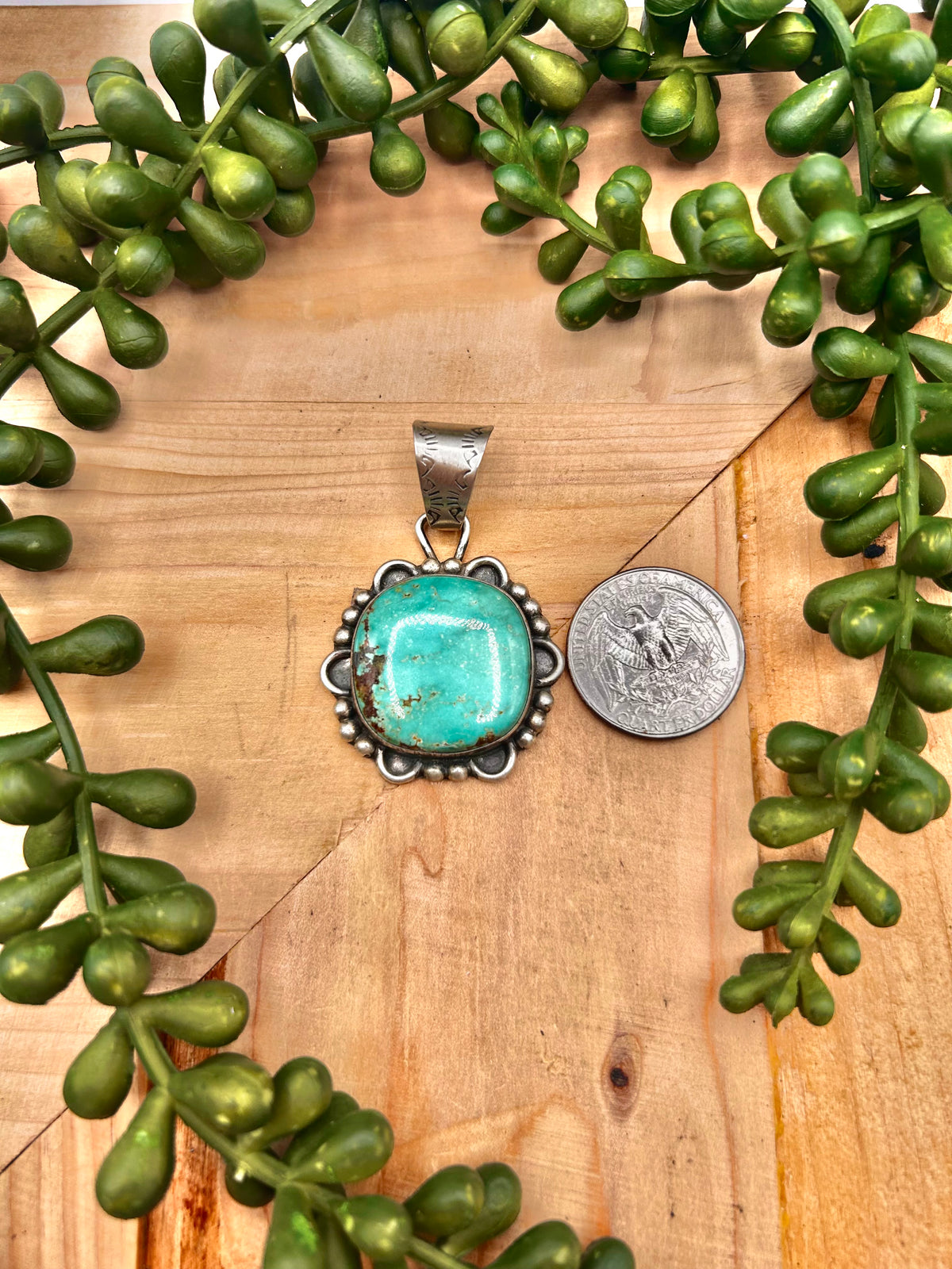 Sheila Becenti Royston Turquoise & Sterling Silver Pendant