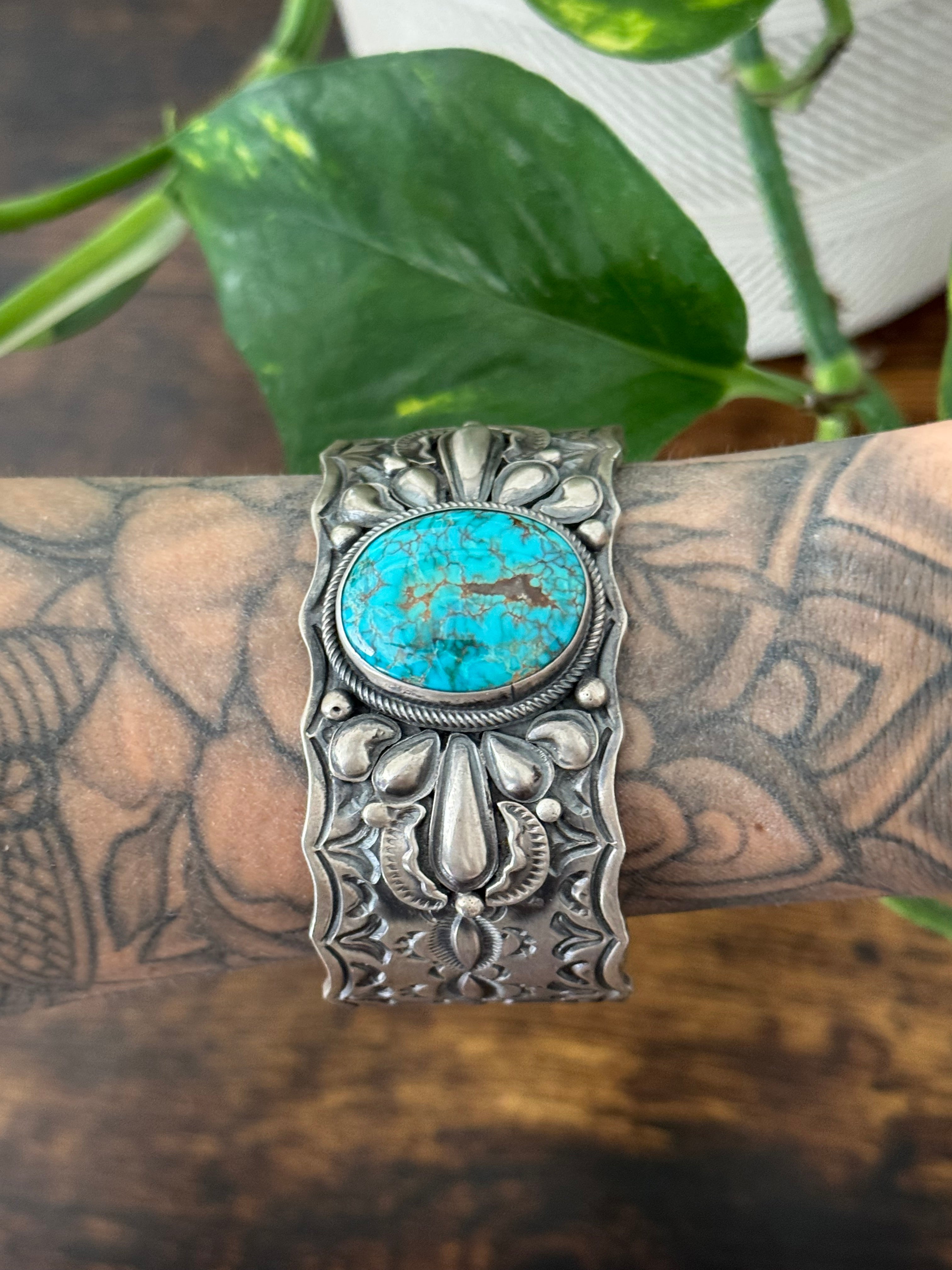 Sheila Tso Kingman Turquoise & Sterling Silver Cuff Bracelet