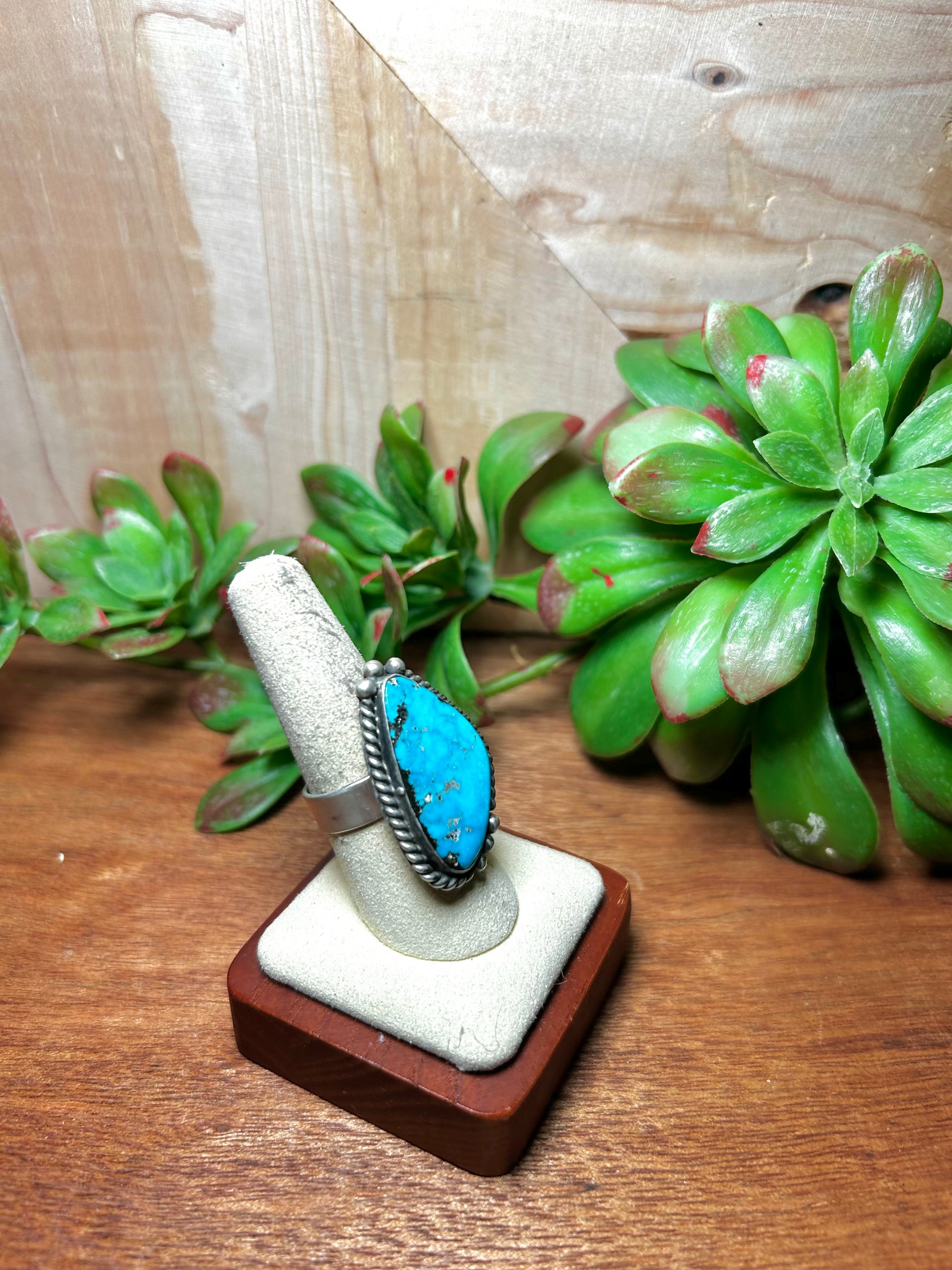 Zachariah David Blue Bird Turquoise & Sterling Silver Adjustable Ring