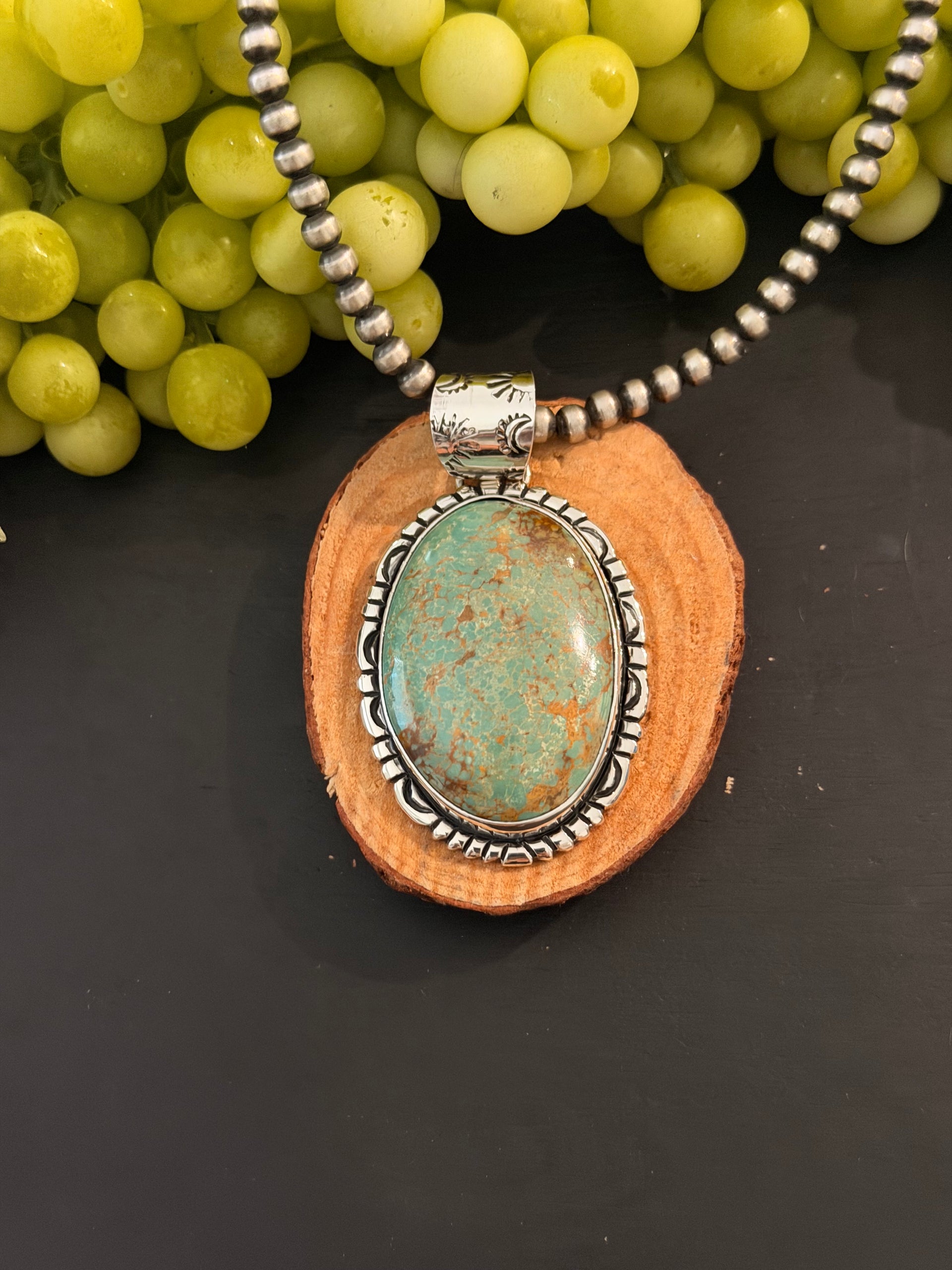 Navajo Made Royston Turquoise & Sterling Silver Pendant