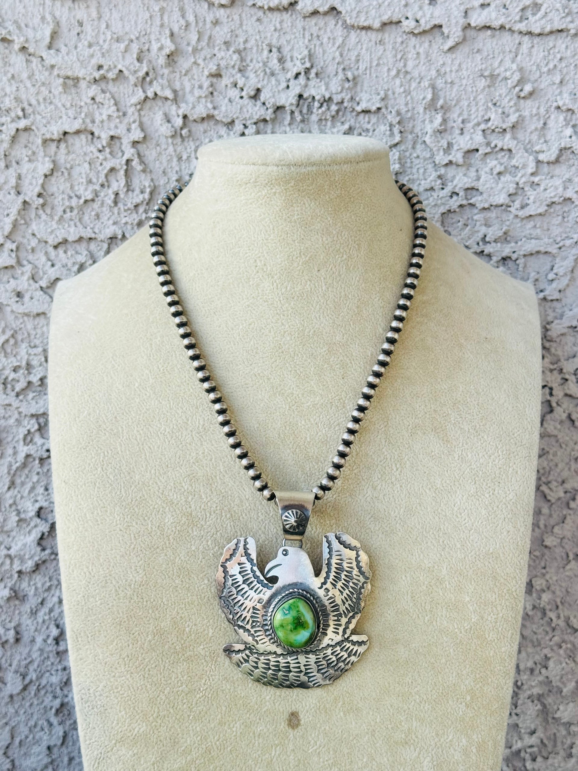 Chimney Butte Sonoran Mountain & Sterling Silver Thunderbird Pendant