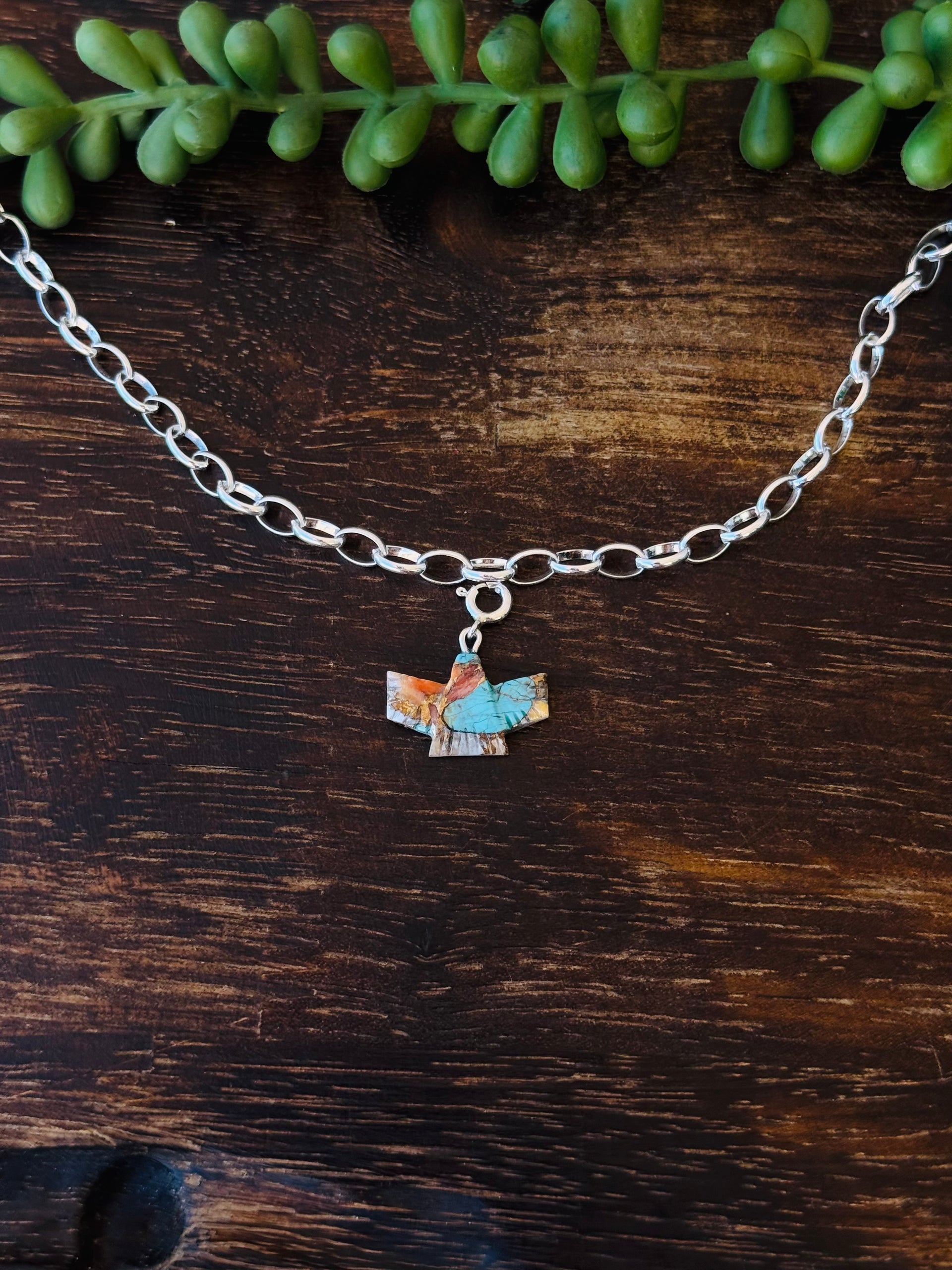 (Navajo Made Mohave Turquoise & Sterling Silver Charms